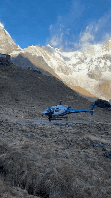 히말라야 트레킹 헬기하산
