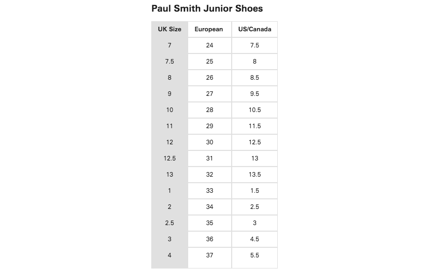 7 размер обуви мужской. Paul Smith Размерная сетка обуви. Paul Smith Размерная сетка мужская обувь. Таблица размеров обуви Paul Smith. Размерная сетка Polo Ralph Lauren обуви.