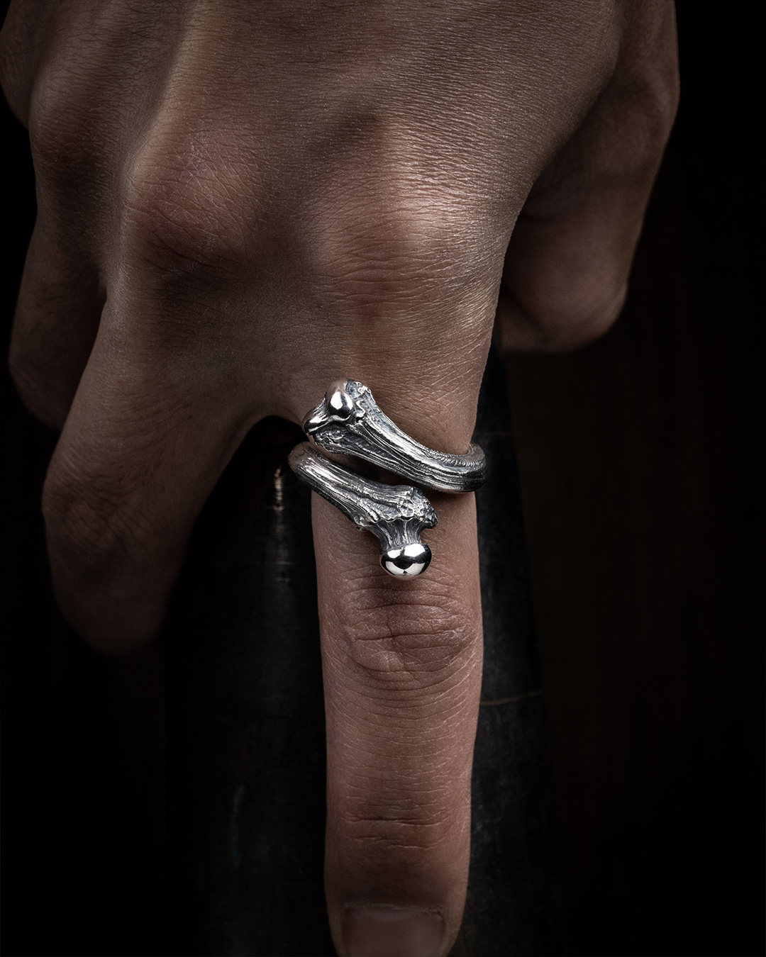 Tibia and Femur Ring in Pewter Bone Ring Medical Jewelry 