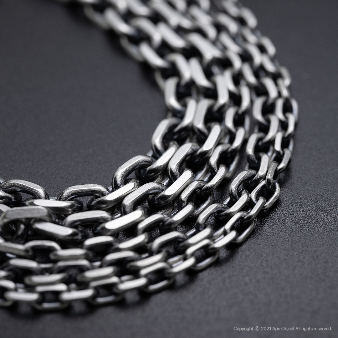 Bone Lock Chain Necklace ㆍSilver 925 : Ape Object