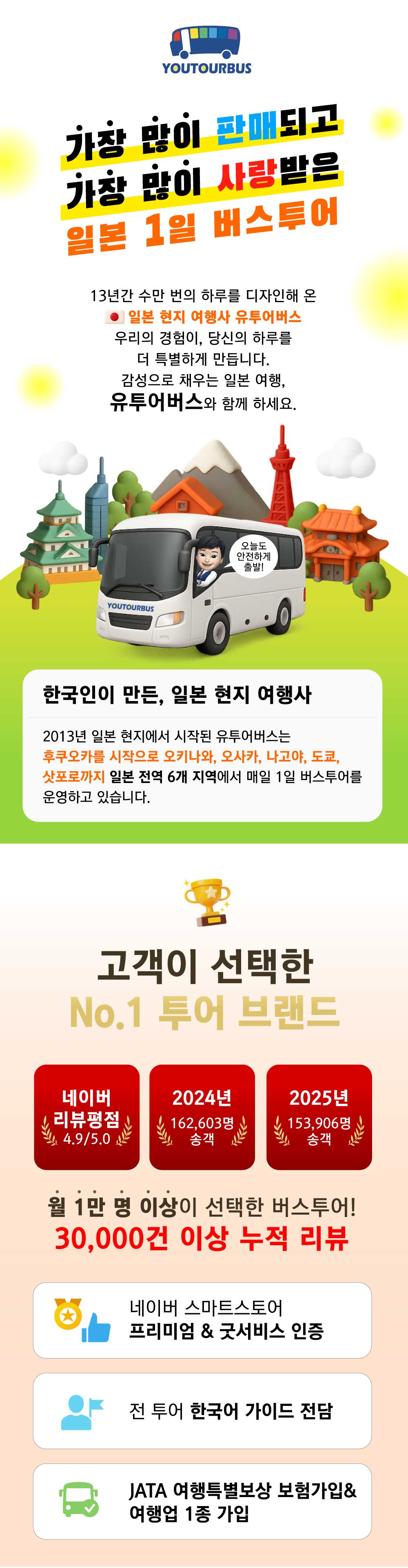 간식증정&입장료포함[히유벳] 히타N유후인N벳부 1일 버스 투어 (유후인 하차 가능) 후쿠오카 유투어버스
