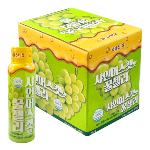 꿀젤리 샤인머스캣맛 110g 12개입 박스와 낱개 제품