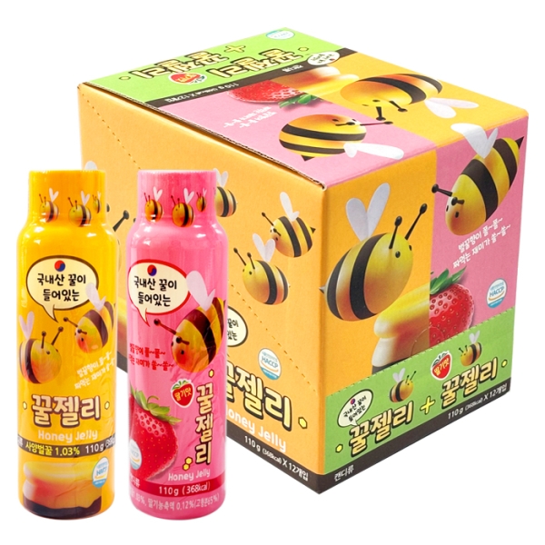 꿀젤리 2가지맛 110g 12개입 박스와 낱개 제품