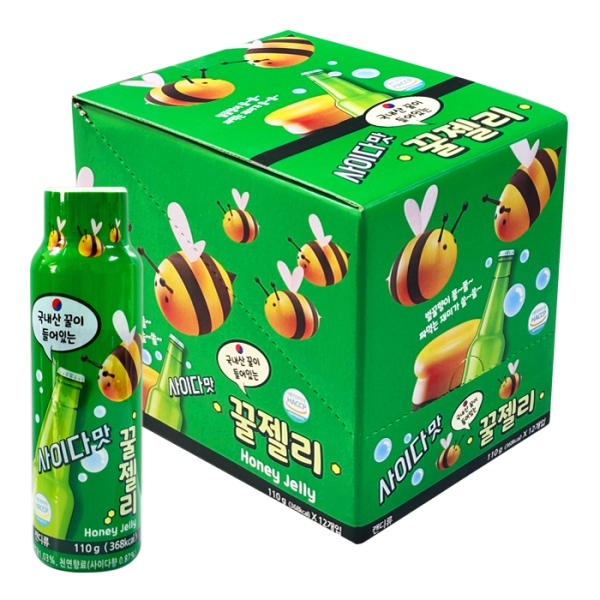 꿀젤리 사이다맛 110g 12개입 박스와 낱개 제품