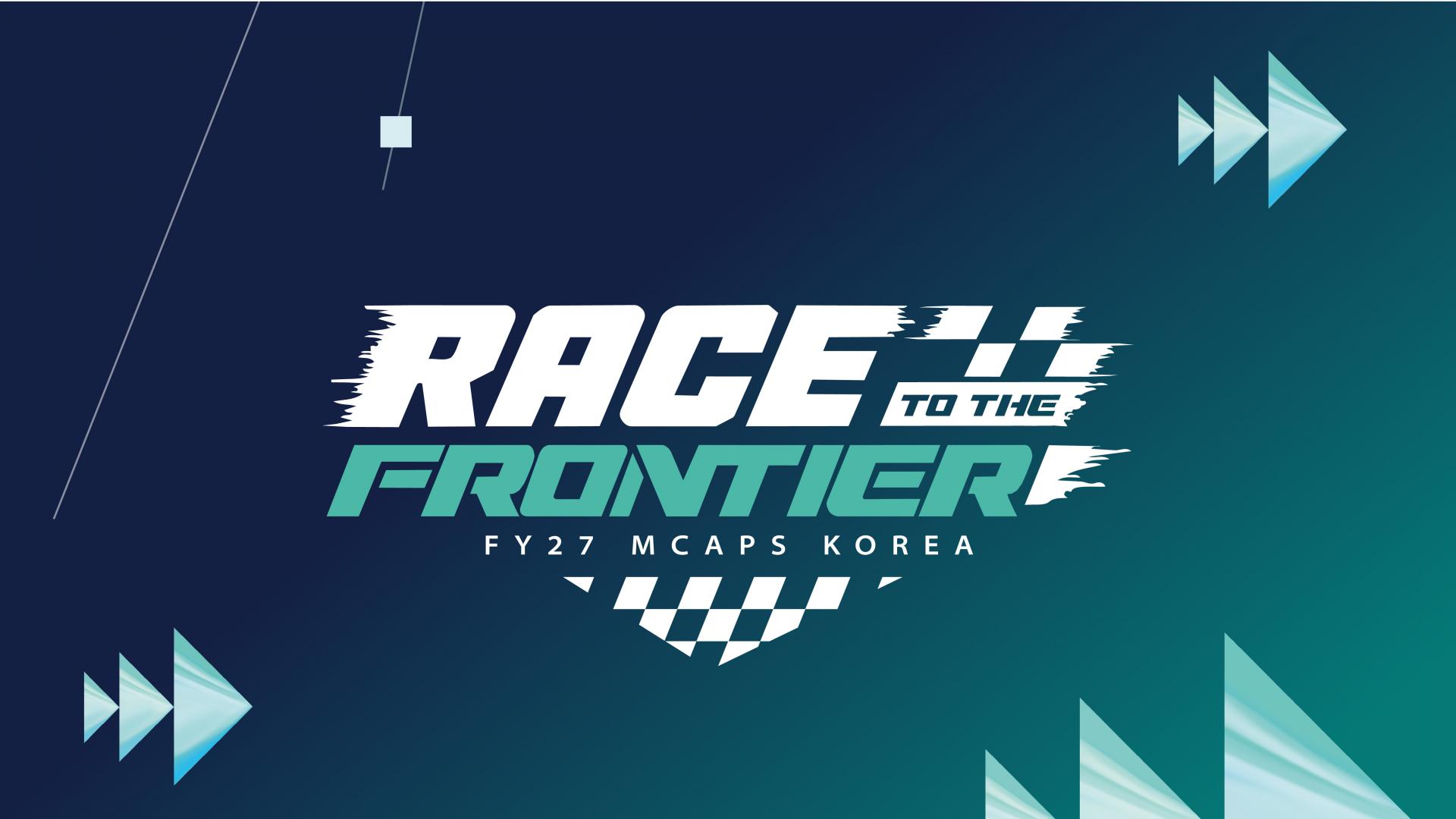 Microsoft FY27 MCAPS Korea Race to the Frontier 키비주얼 디자인