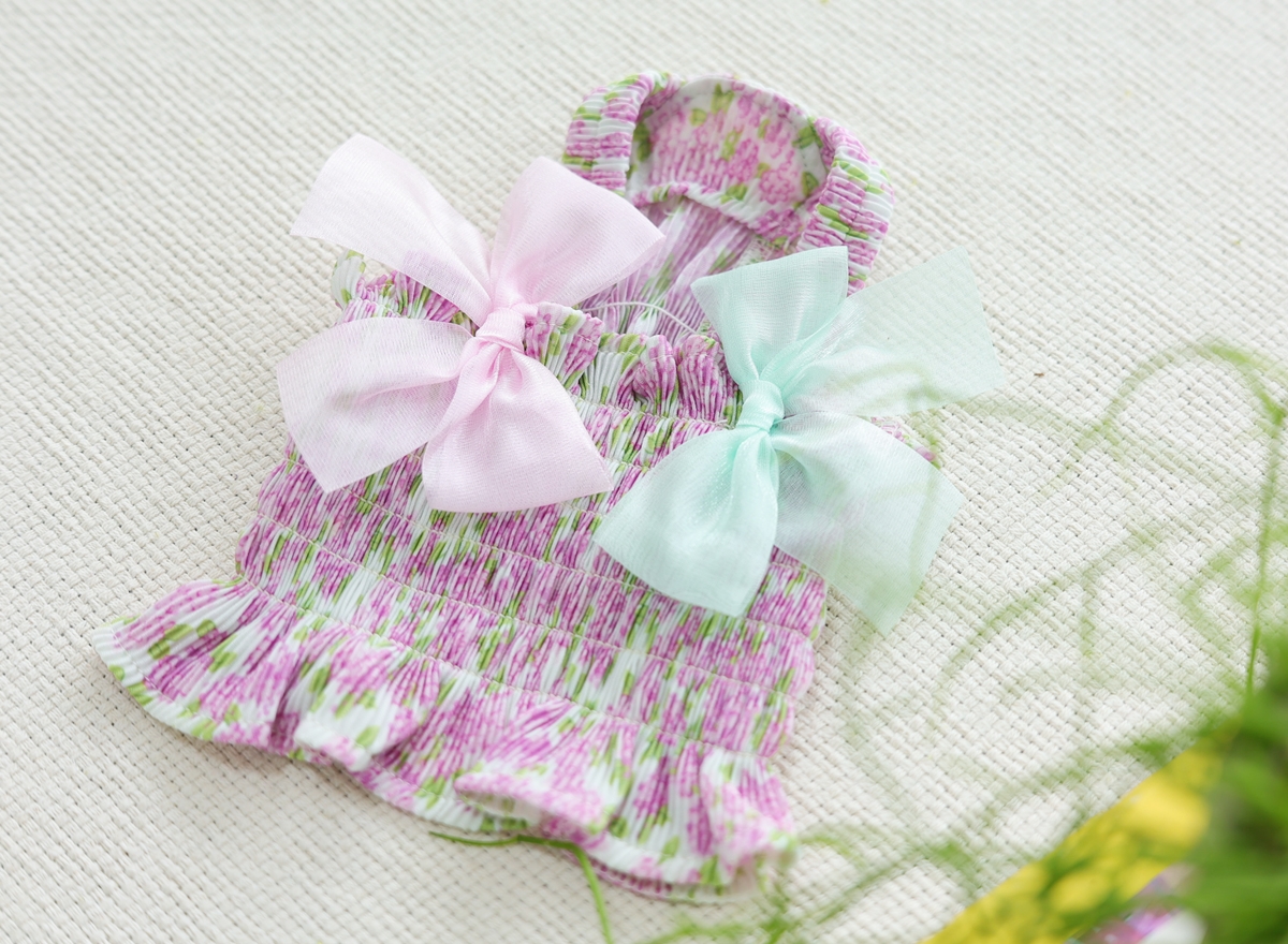 Flower Smocking Dress -Purple