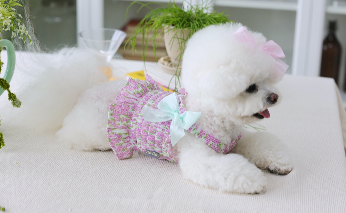 Flower Smocking Dress -Purple