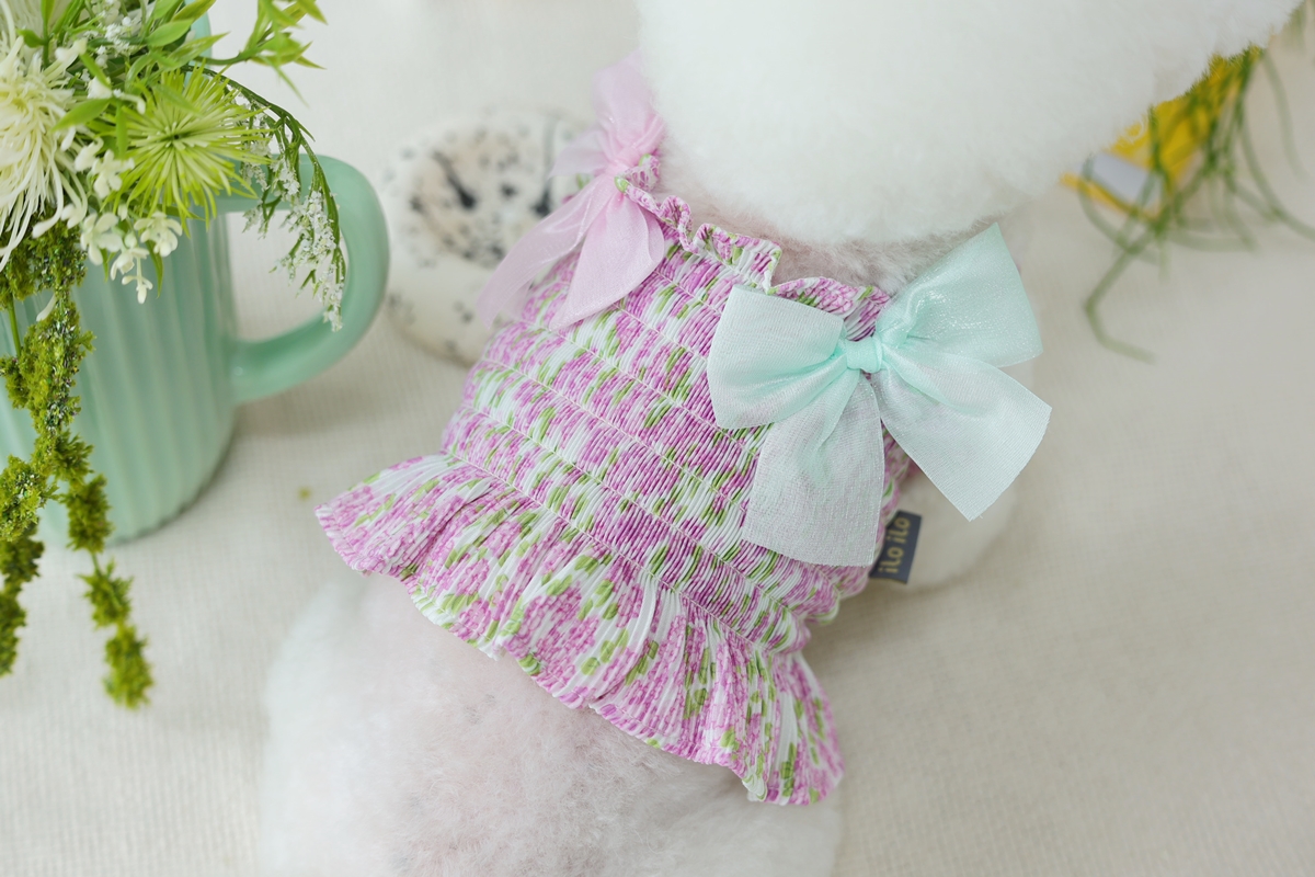 Flower Smocking Dress -Purple