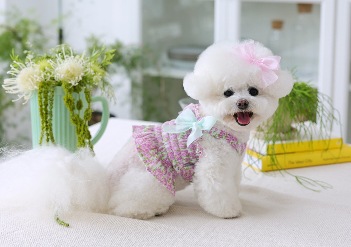 Flower Smocking Dress -Purple