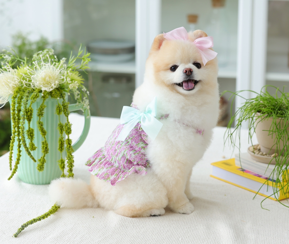 Flower Smocking Dress -Purple