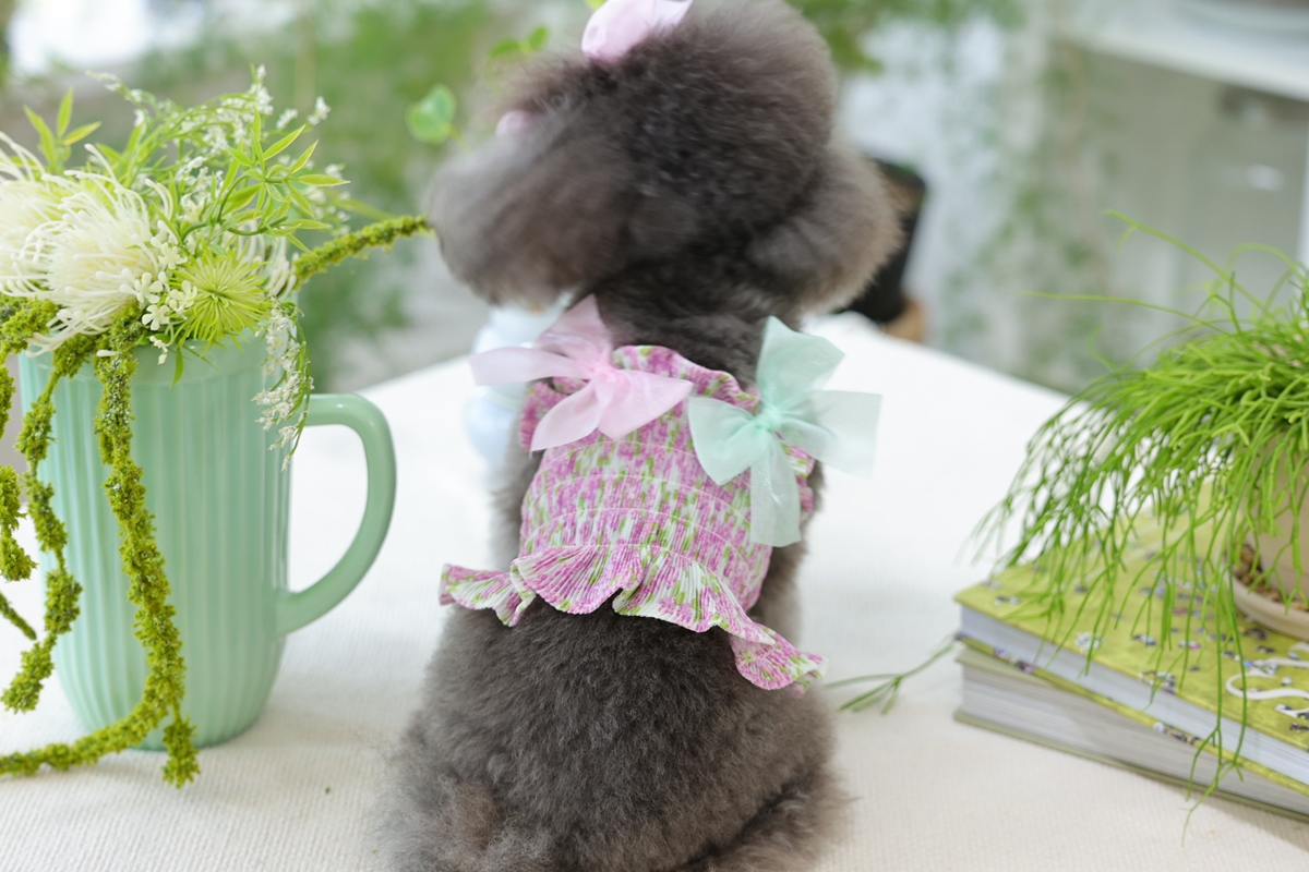 Flower Smocking Dress -Purple