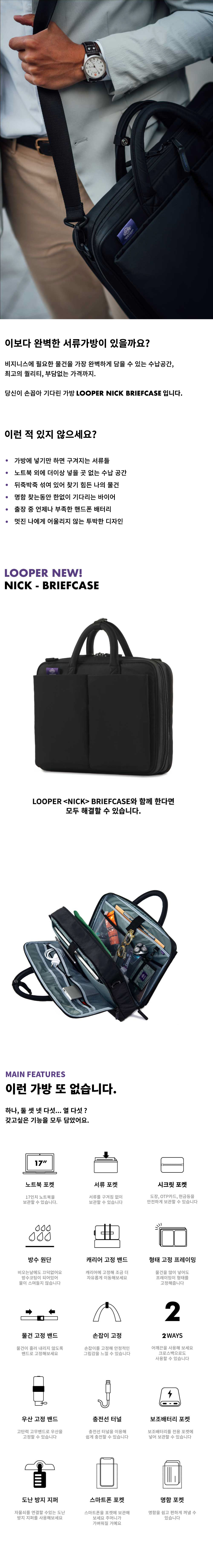[사전구매] LOOPER NICK BRIEFCASE / S