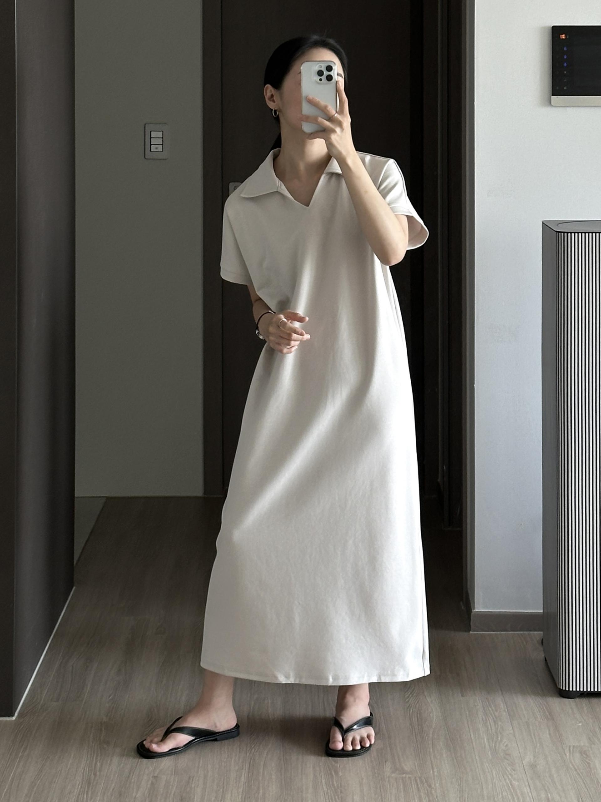 로먼 카라 원피스 | 4 COLOR (원단 재직중 1~2주 소요)