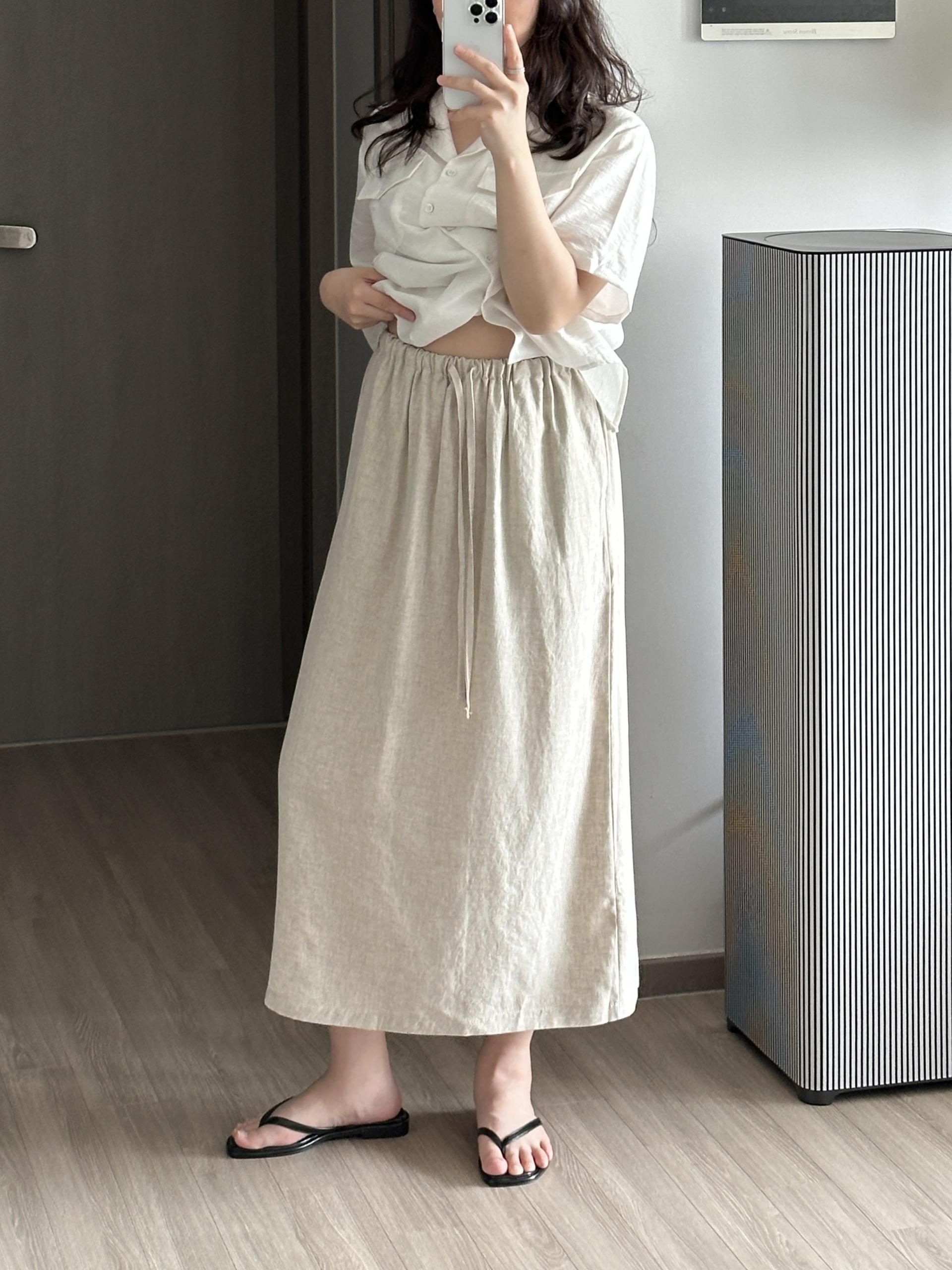 텐셀 린넨 스커트 | 2 COLOR 복제