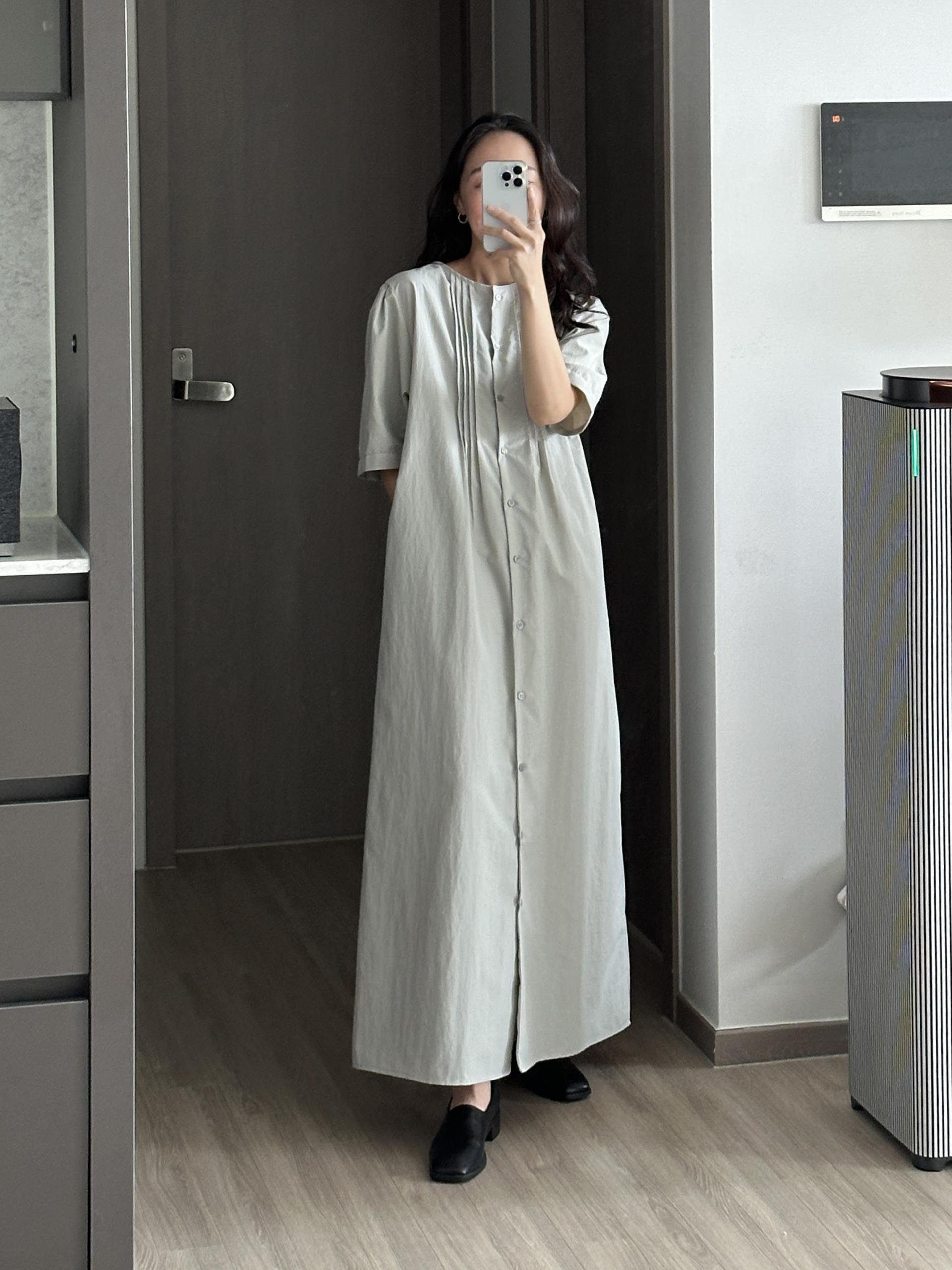 브로 핀턱 원피스 | 3 COLOR