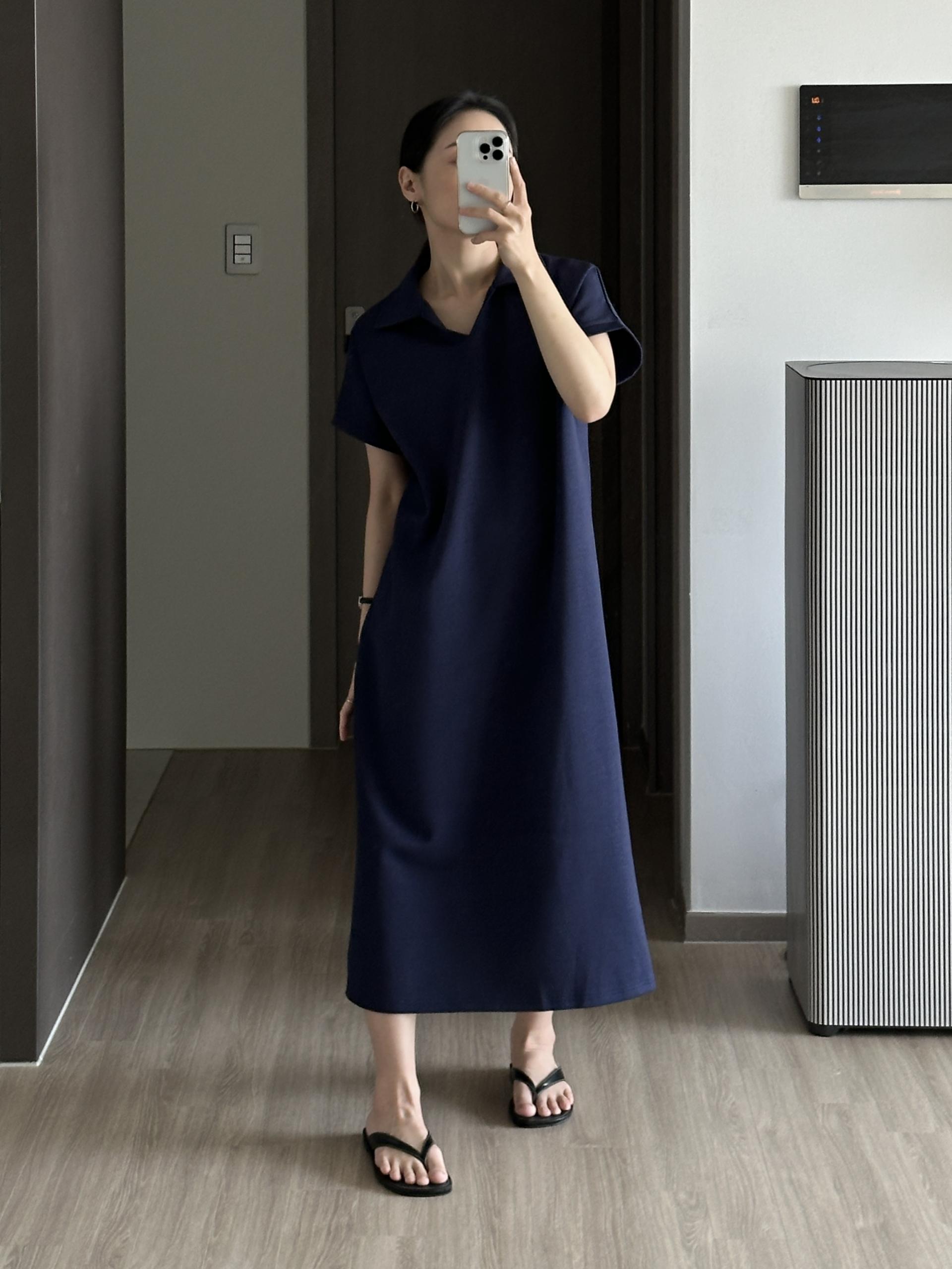 로먼 카라 원피스 | 4 COLOR (원단 재직중 1~2주 소요)