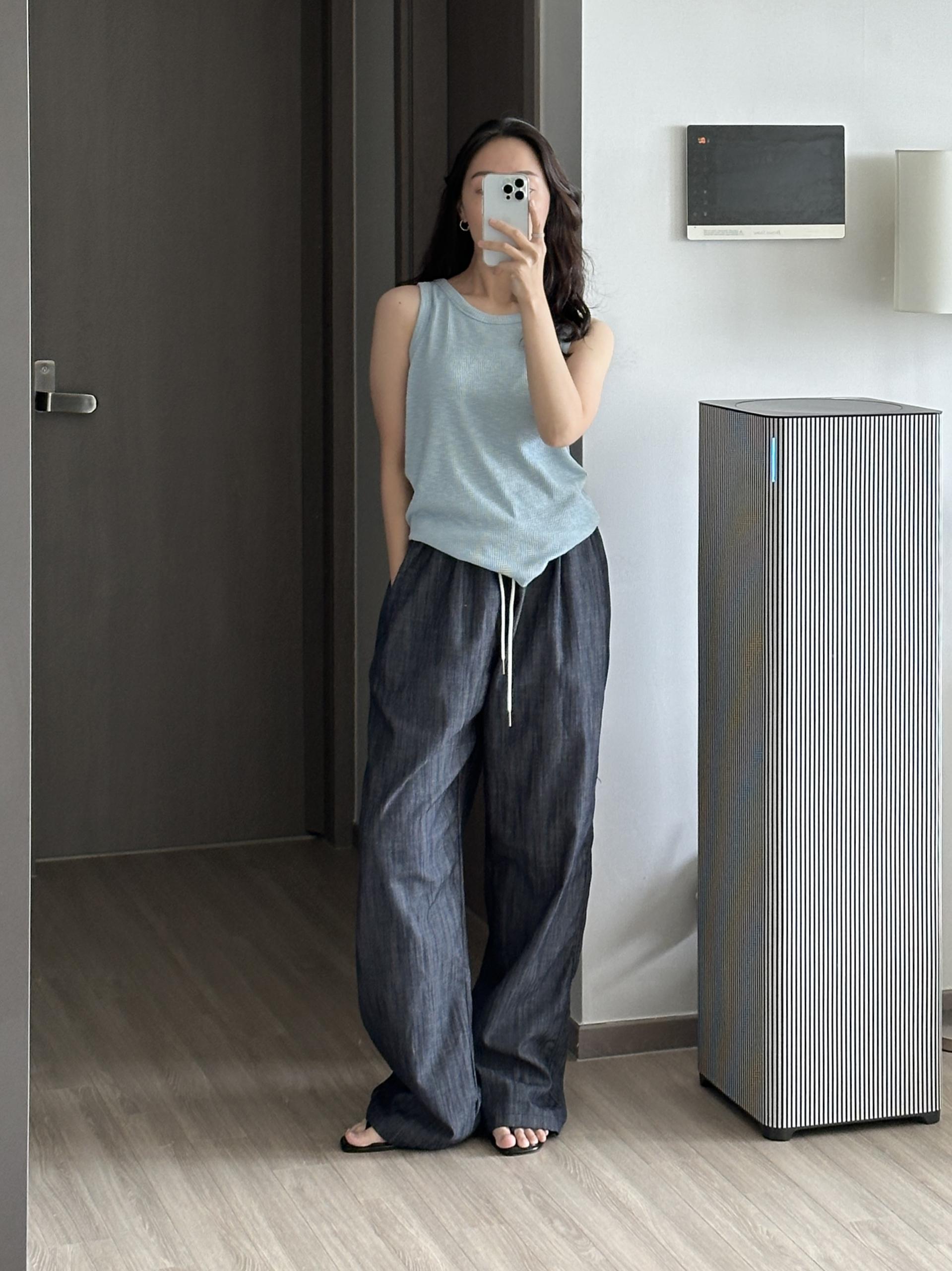 페이크 린넨 데님 팬츠 | 2 COLOR