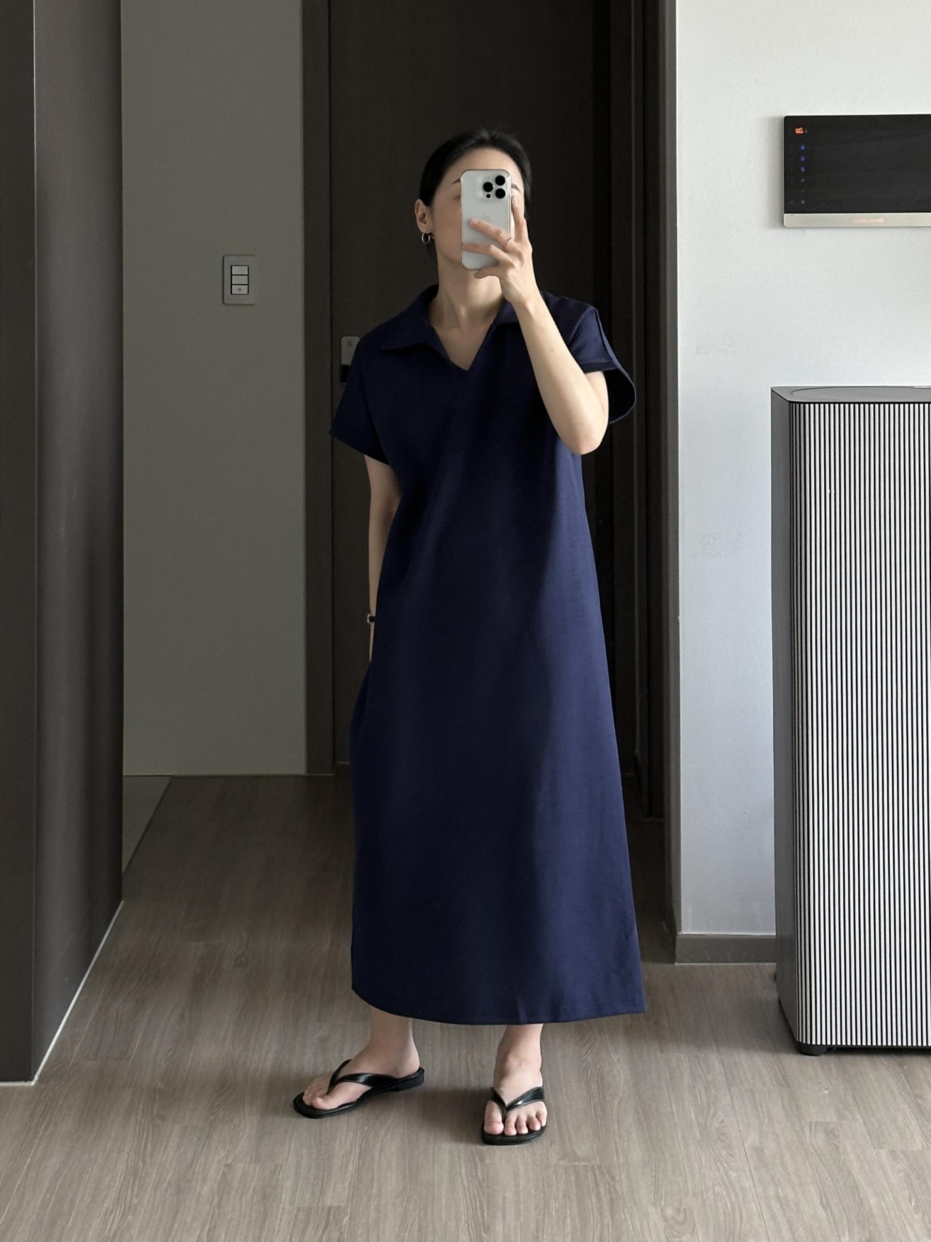 로먼 카라 원피스 | 4 COLOR (원단 재직중 1~2주 소요)