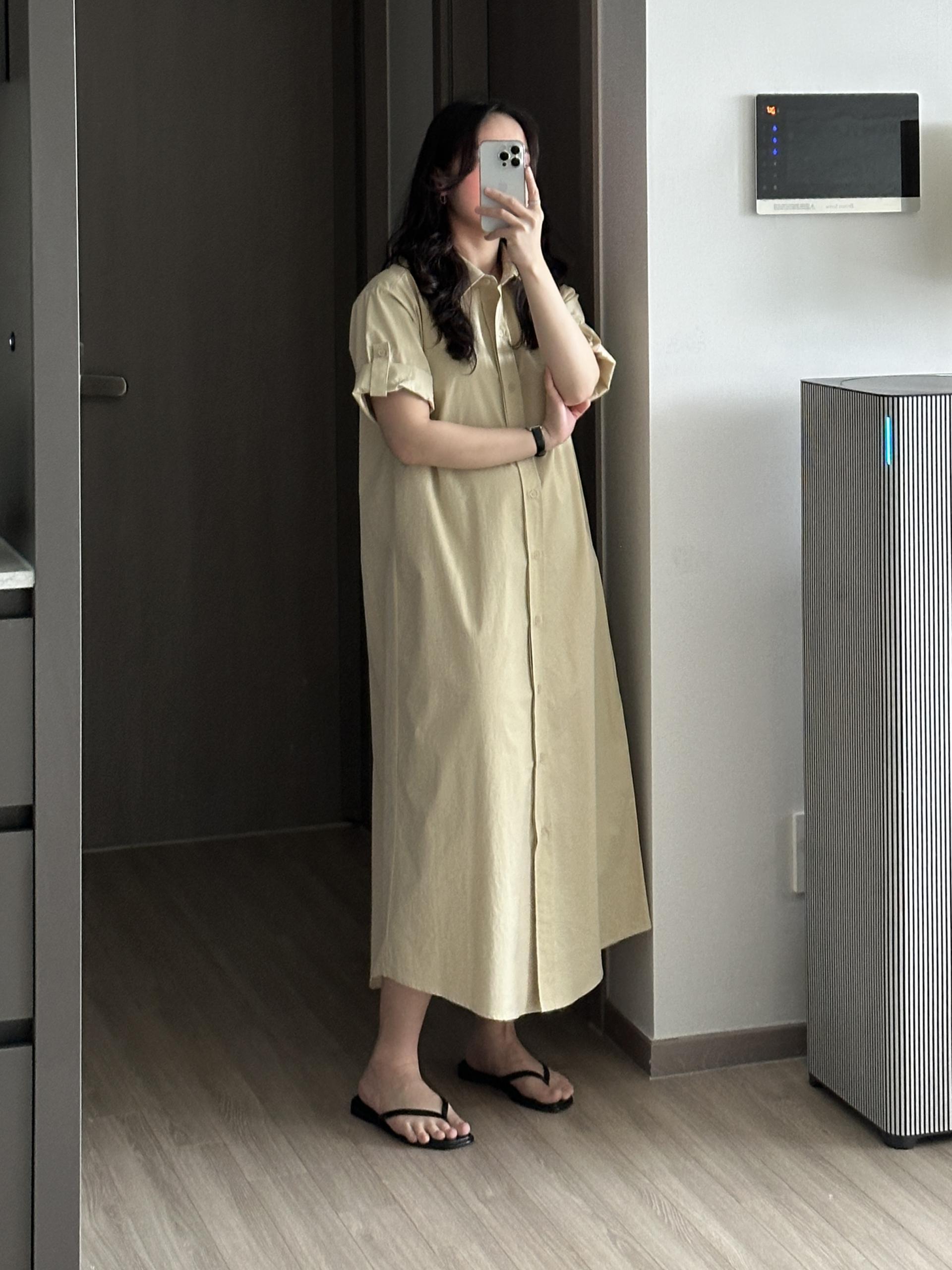 롤업 셔츠 원피스 | 2 COLOR