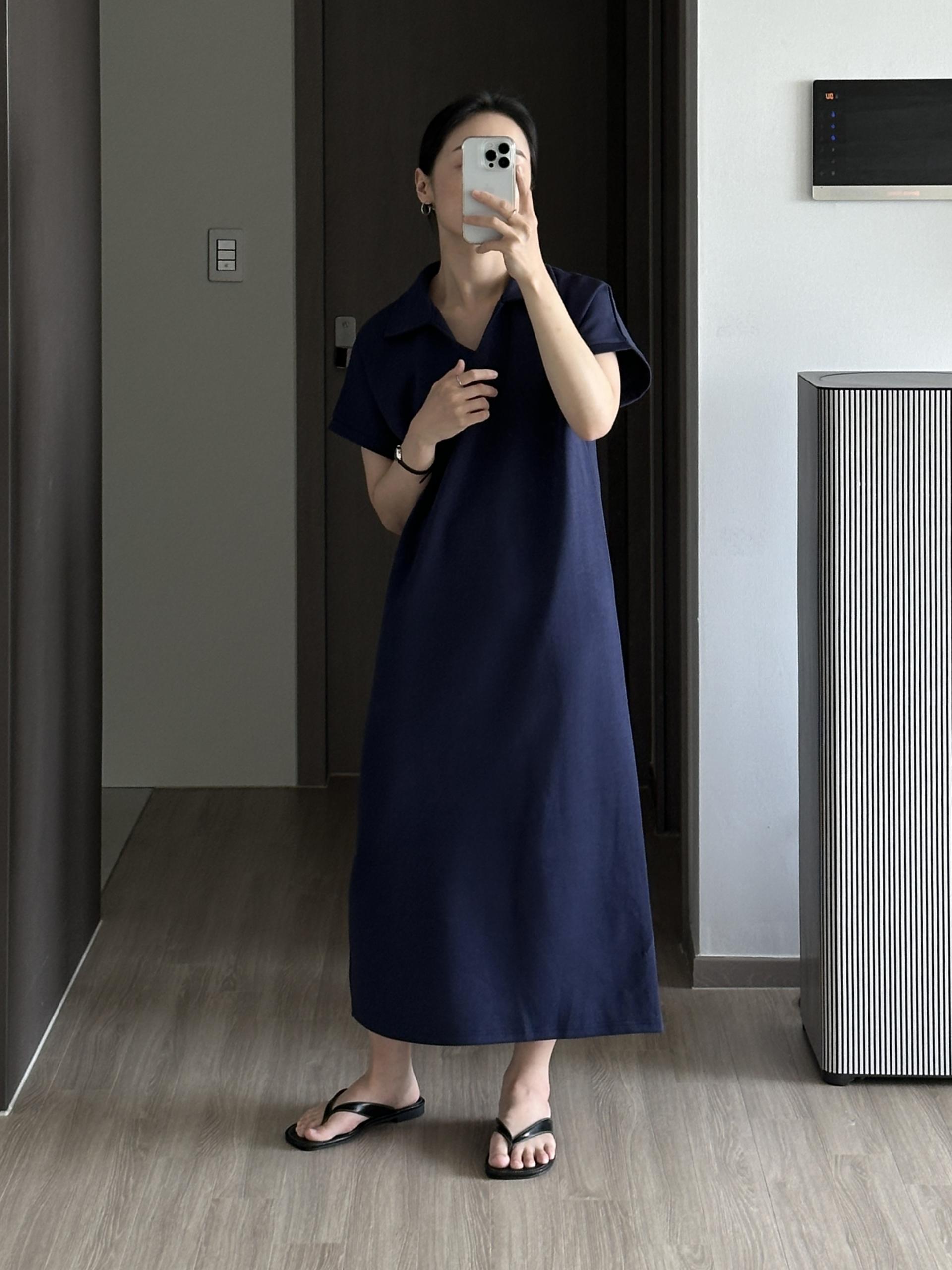 로먼 카라 원피스 | 4 COLOR (원단 재직중 1~2주 소요)