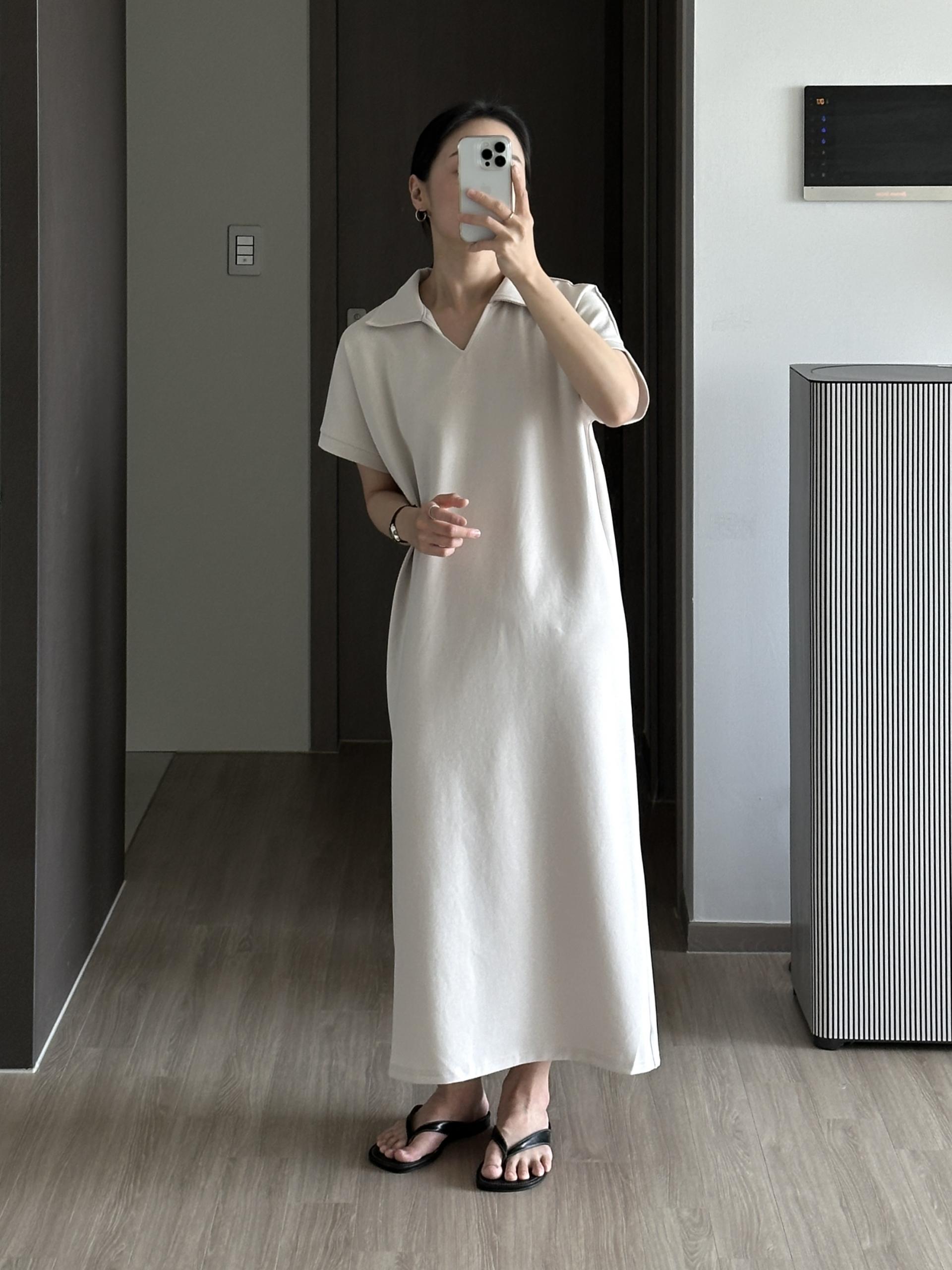 로먼 카라 원피스 | 4 COLOR (원단 재직중 1~2주 소요)