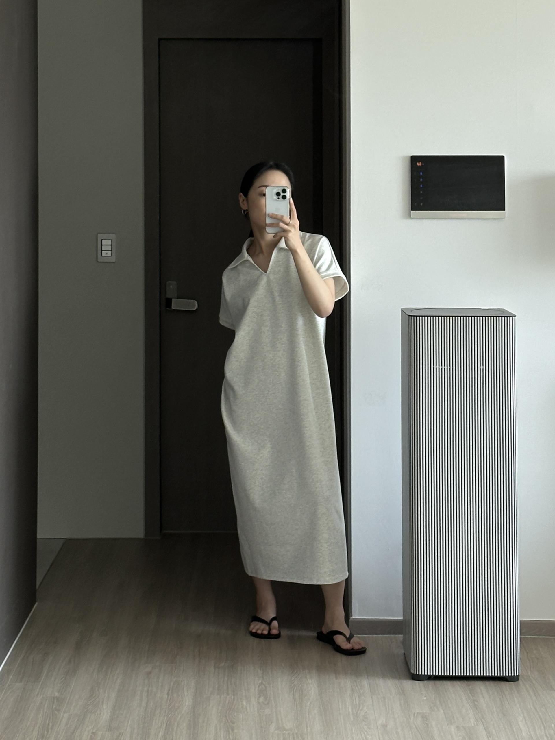 로먼 카라 원피스 | 4 COLOR (원단 재직중 1~2주 소요)