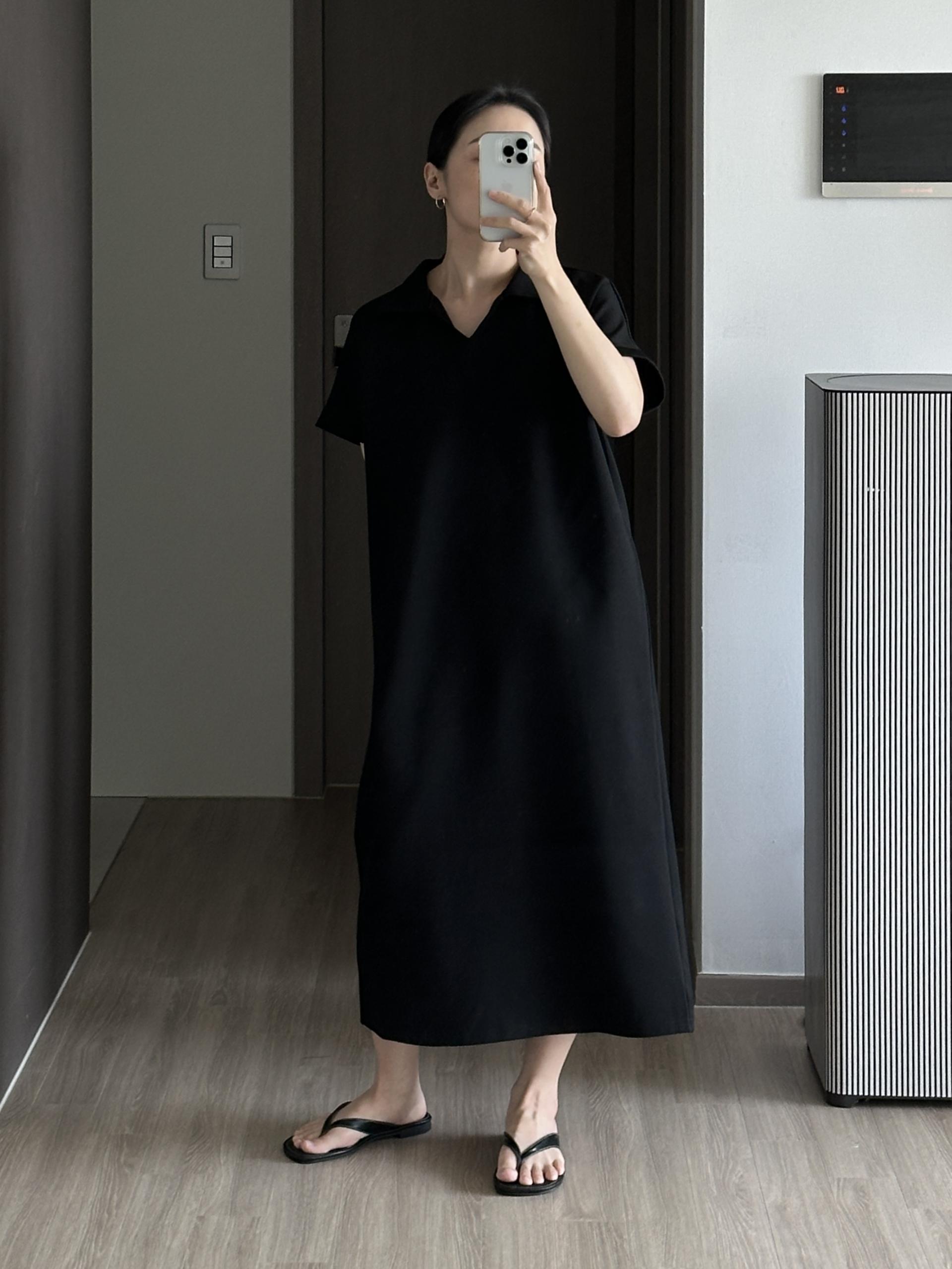 로먼 카라 원피스 | 4 COLOR (원단 재직중 1~2주 소요)