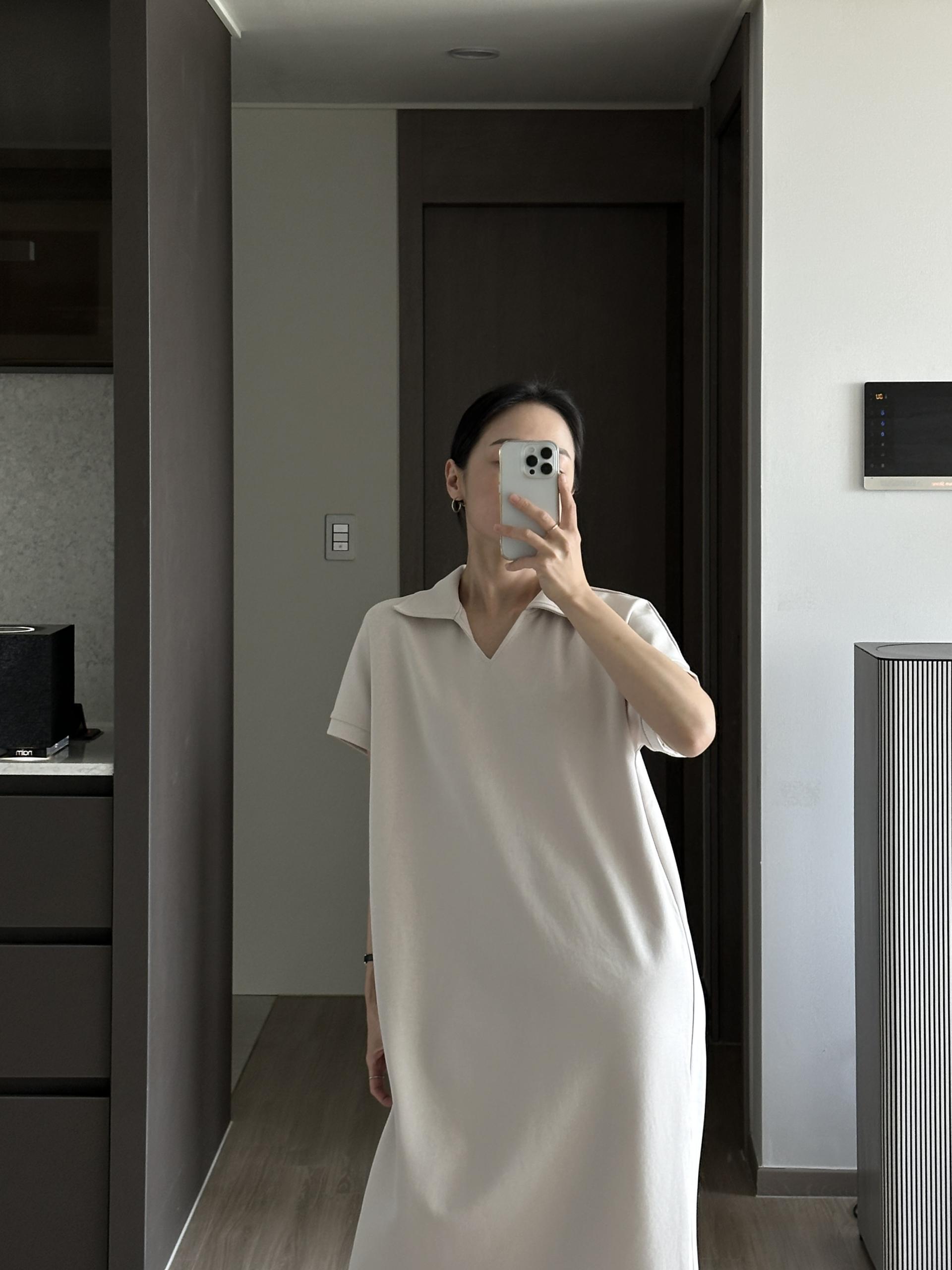 로먼 카라 원피스 | 4 COLOR (원단 재직중 1~2주 소요)