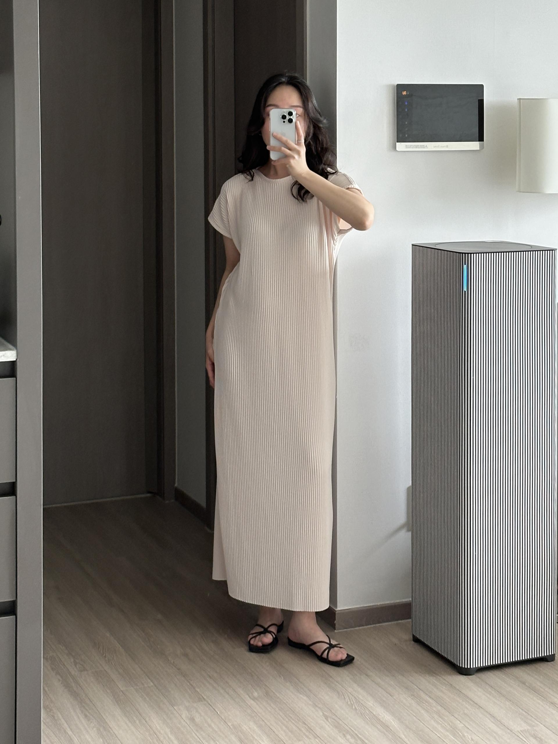 비즈 플리츠 원피스 | 2 COLOR
