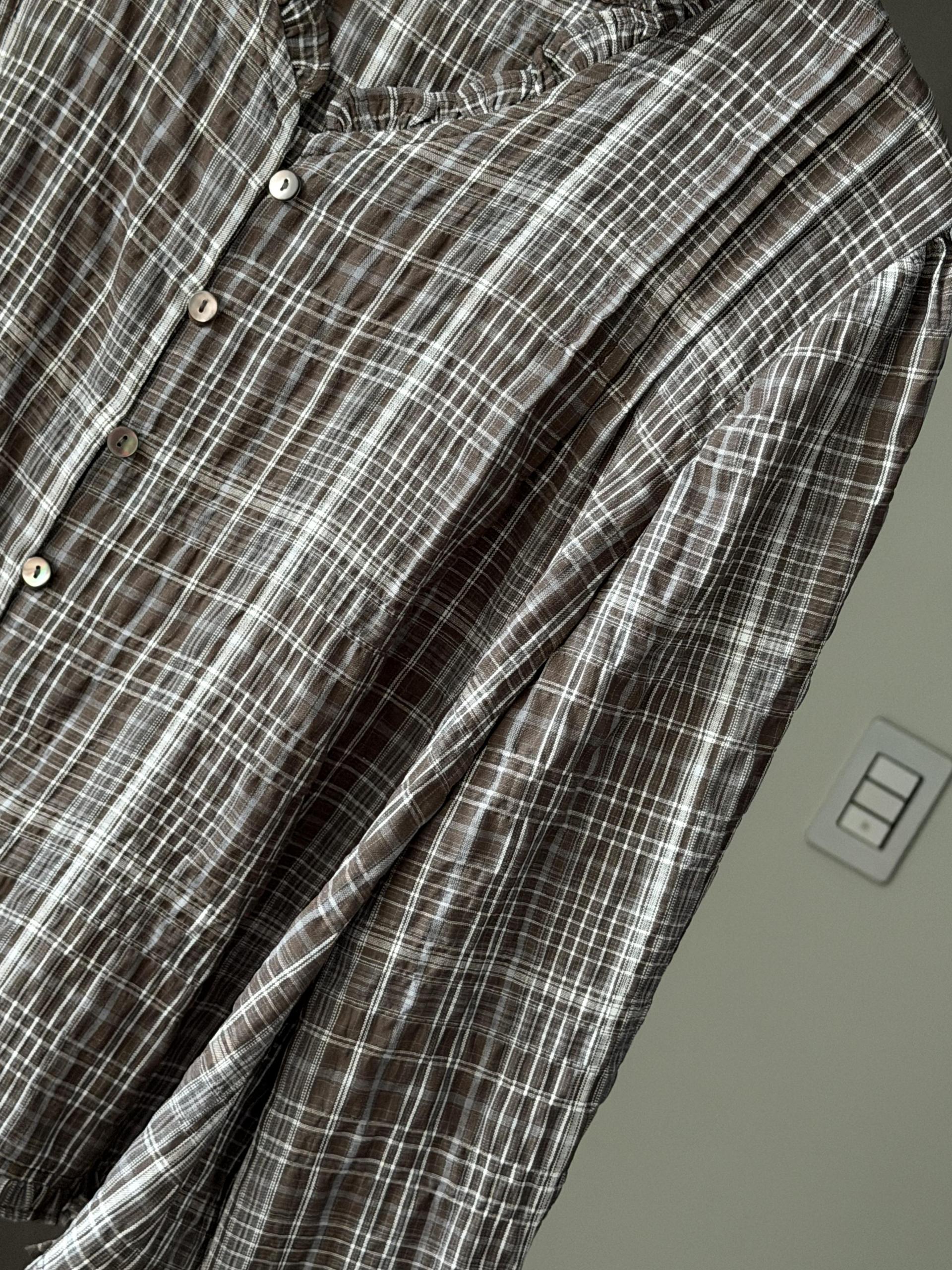 벨 체크 블라우스 | 2 COLOR