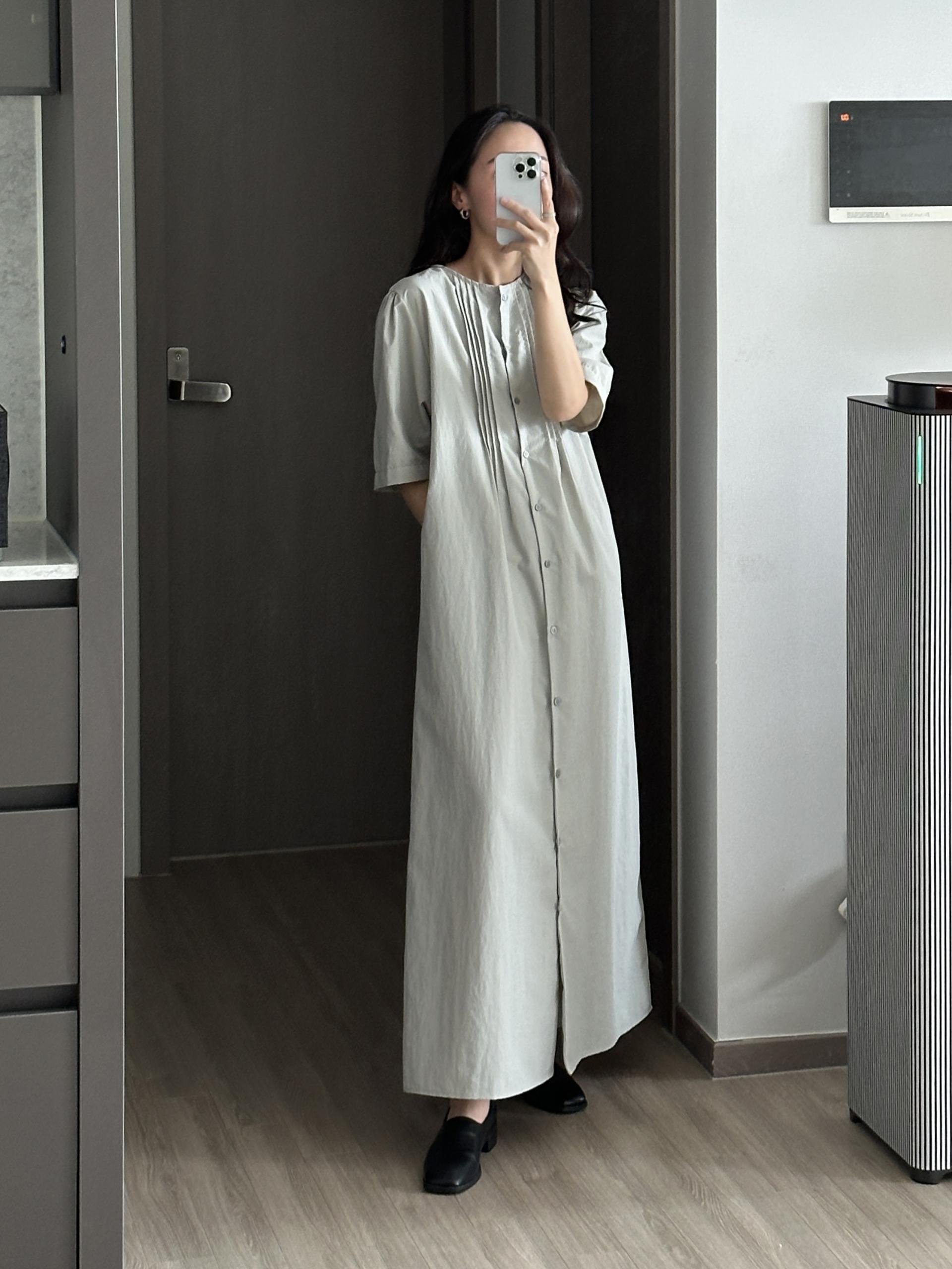 브로 핀턱 원피스 | 3 COLOR