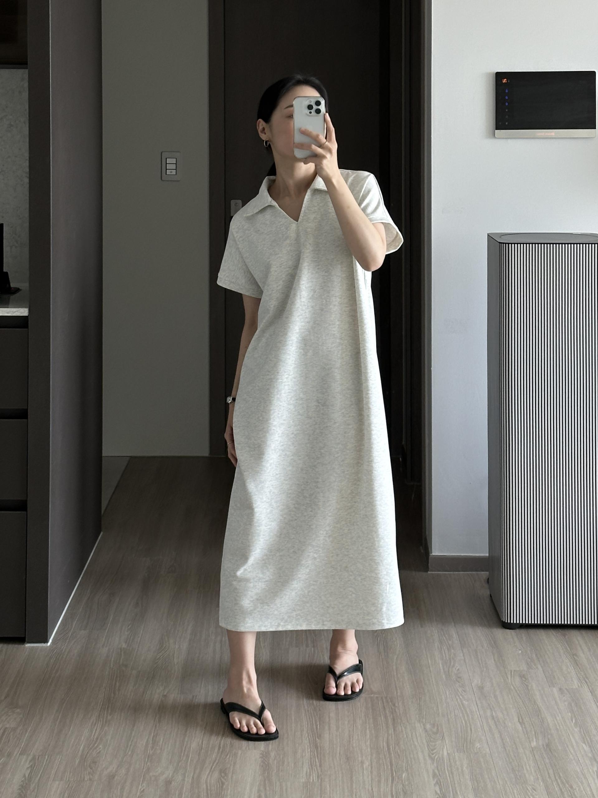 로먼 카라 원피스 | 4 COLOR (원단 재직중 1~2주 소요)