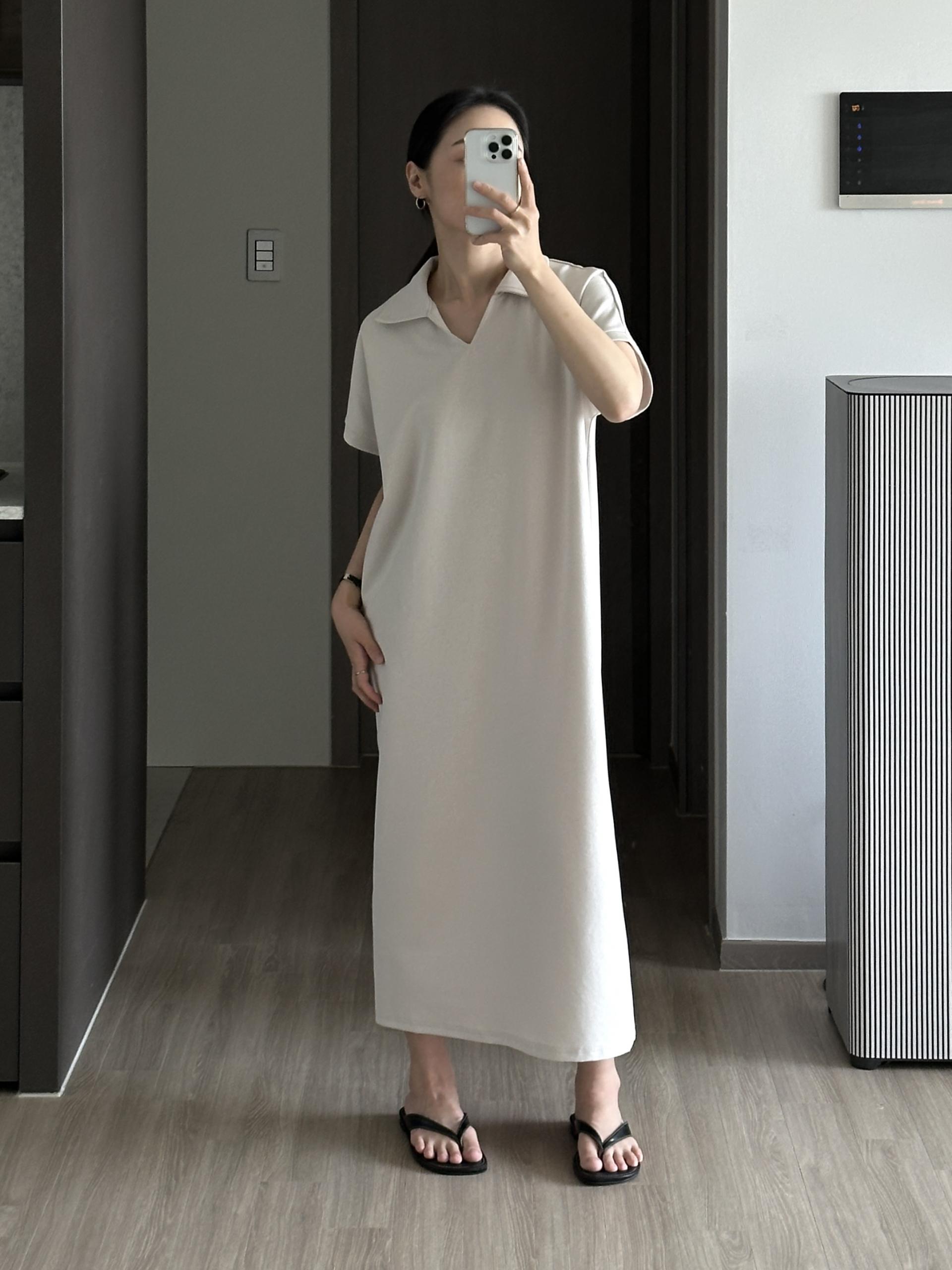 로먼 카라 원피스 | 4 COLOR (원단 재직중 1~2주 소요)