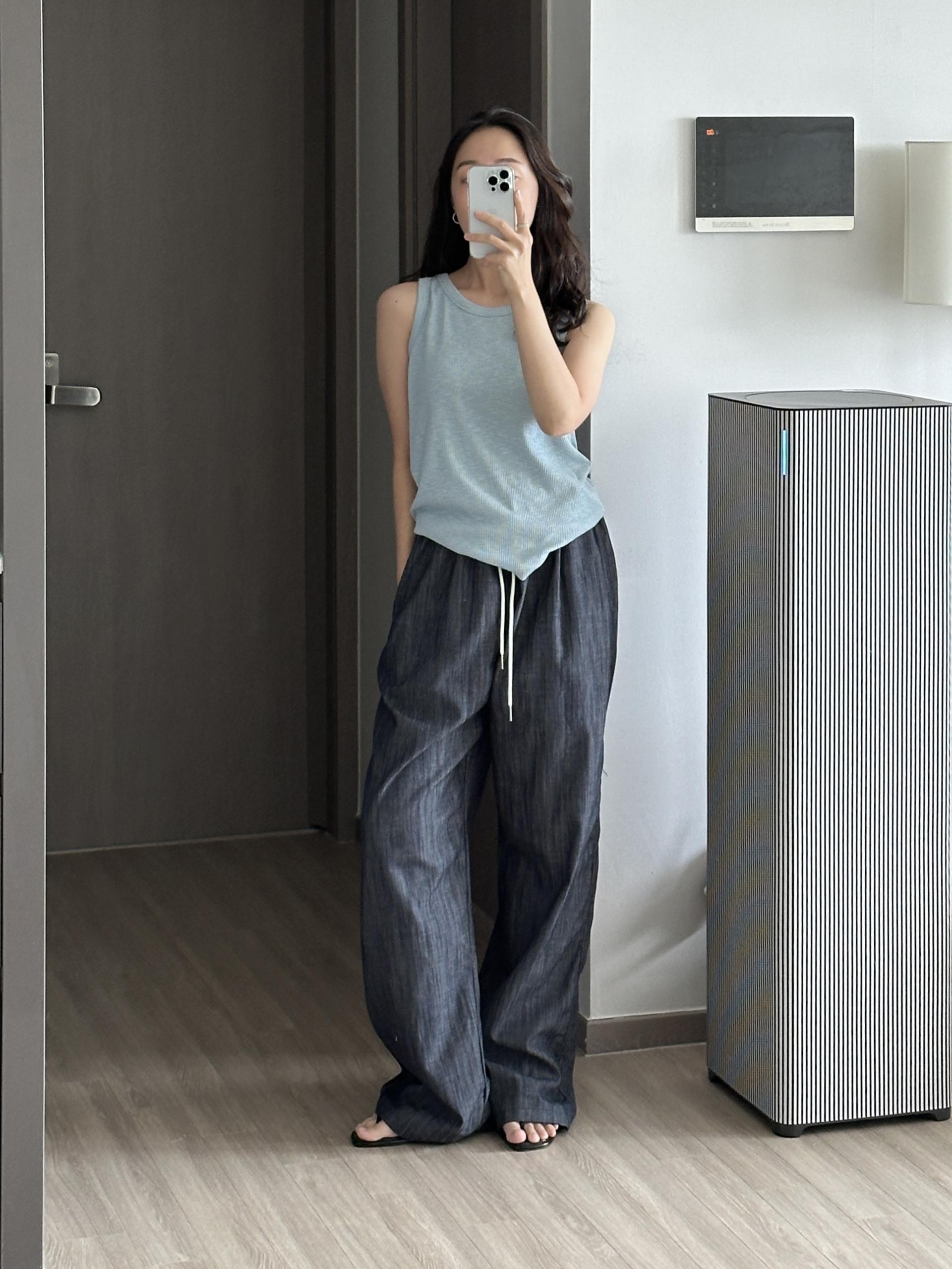 페이크 린넨 데님 팬츠 | 2 COLOR