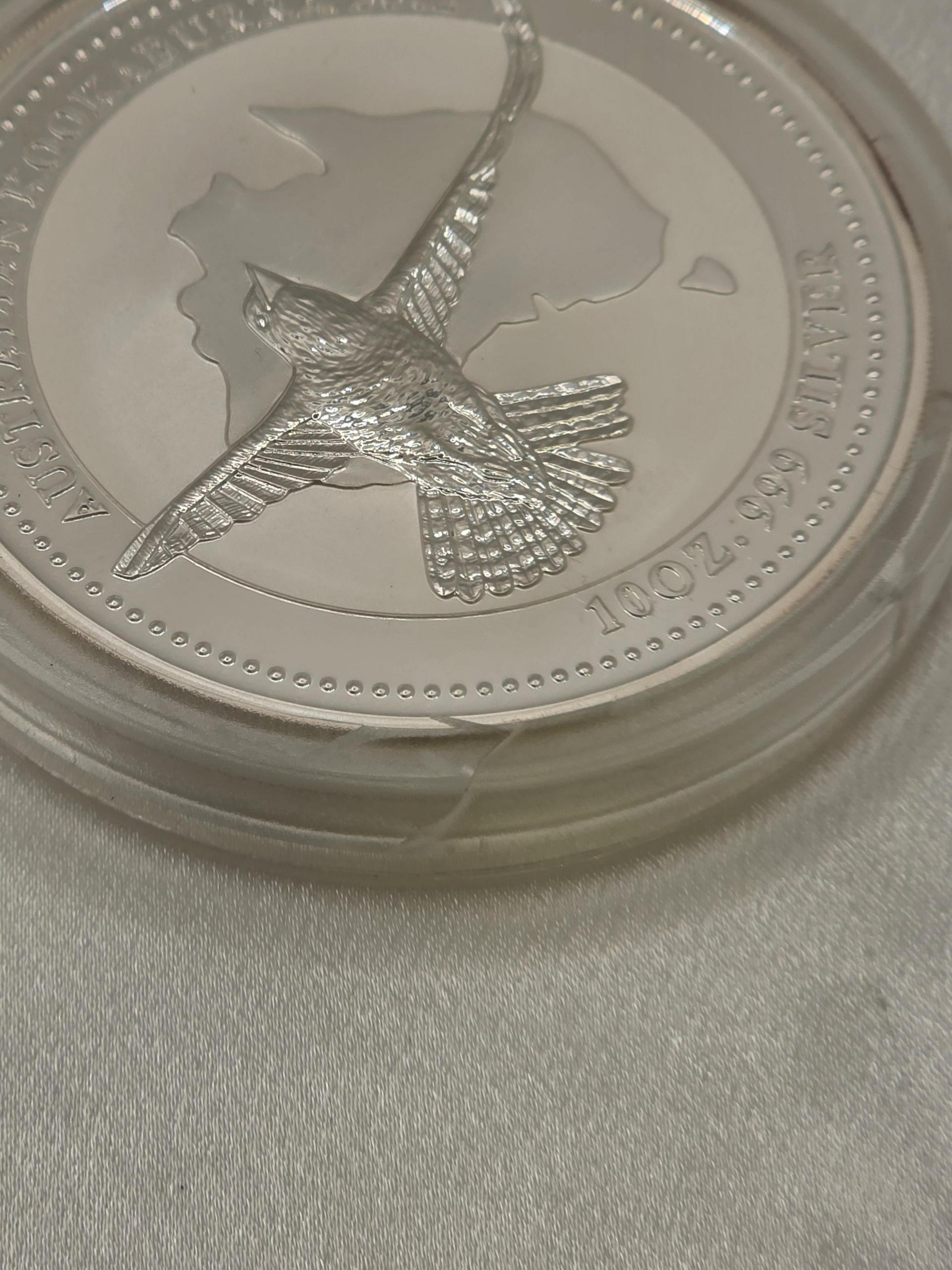 (캡슐파손) 2002 Australian Kookaburra 10 oz Silver Coin
