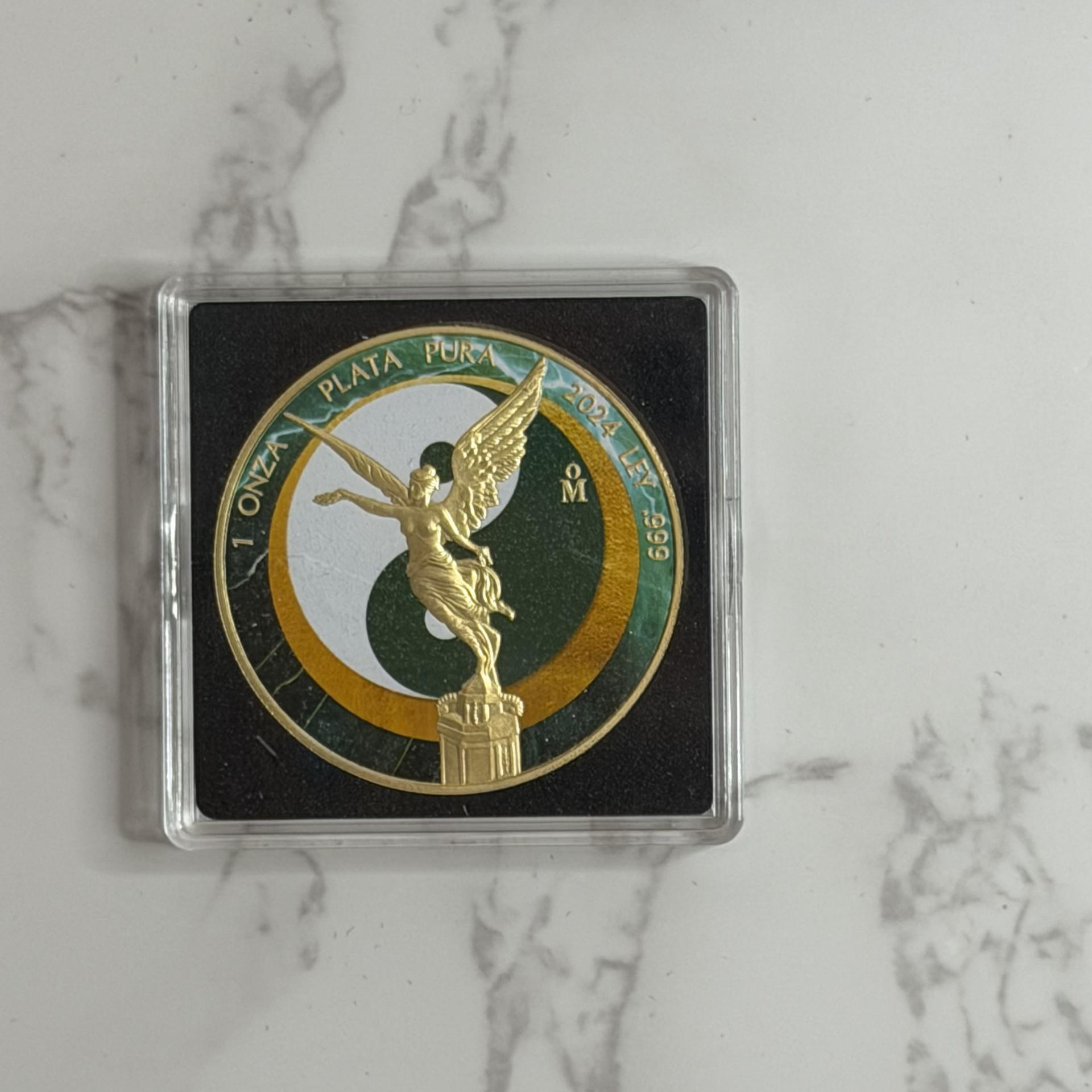 2024 Mexico Libertad Sun & Moon Electric Green Storm 1 oz Silver Coin