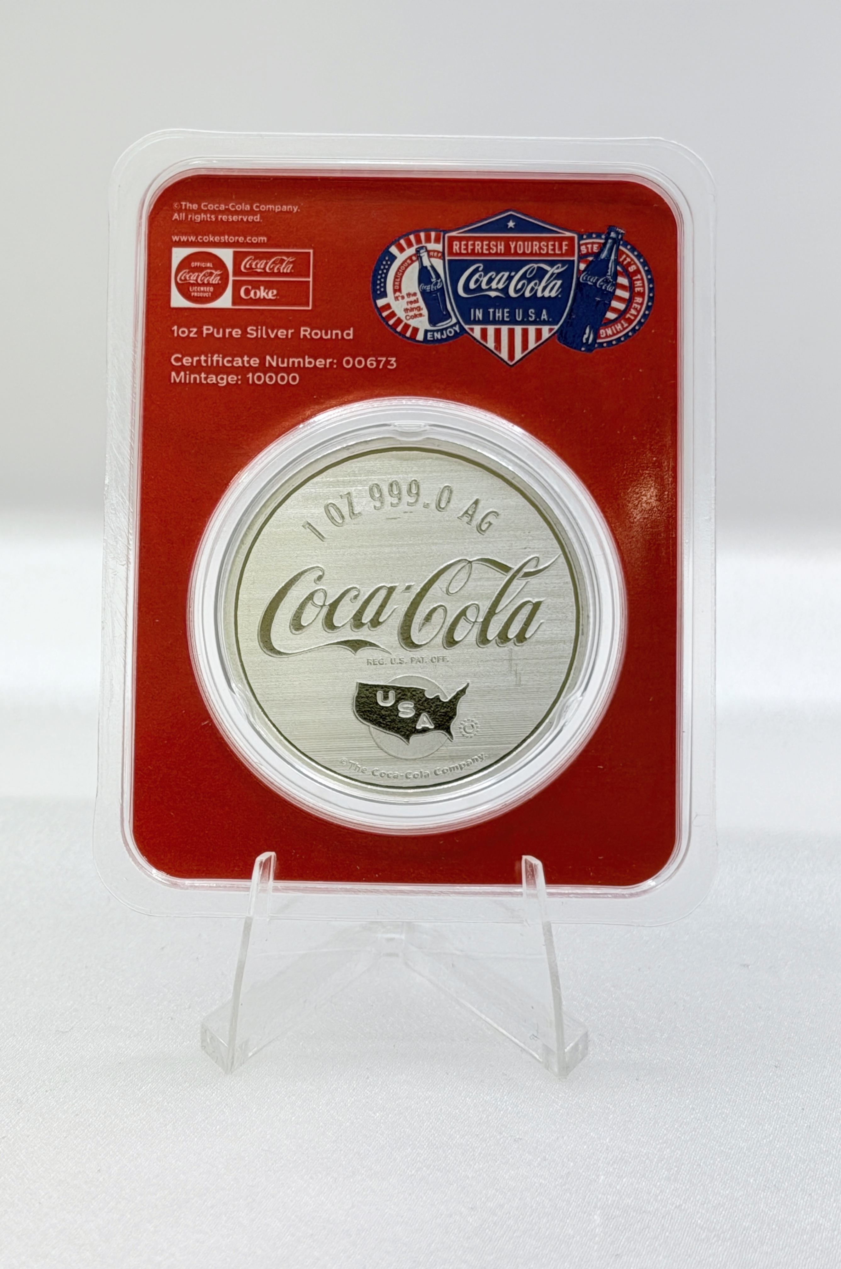 [PAMP] Coca-Cola 1 oz Silver Colorized Americana (in TEP)