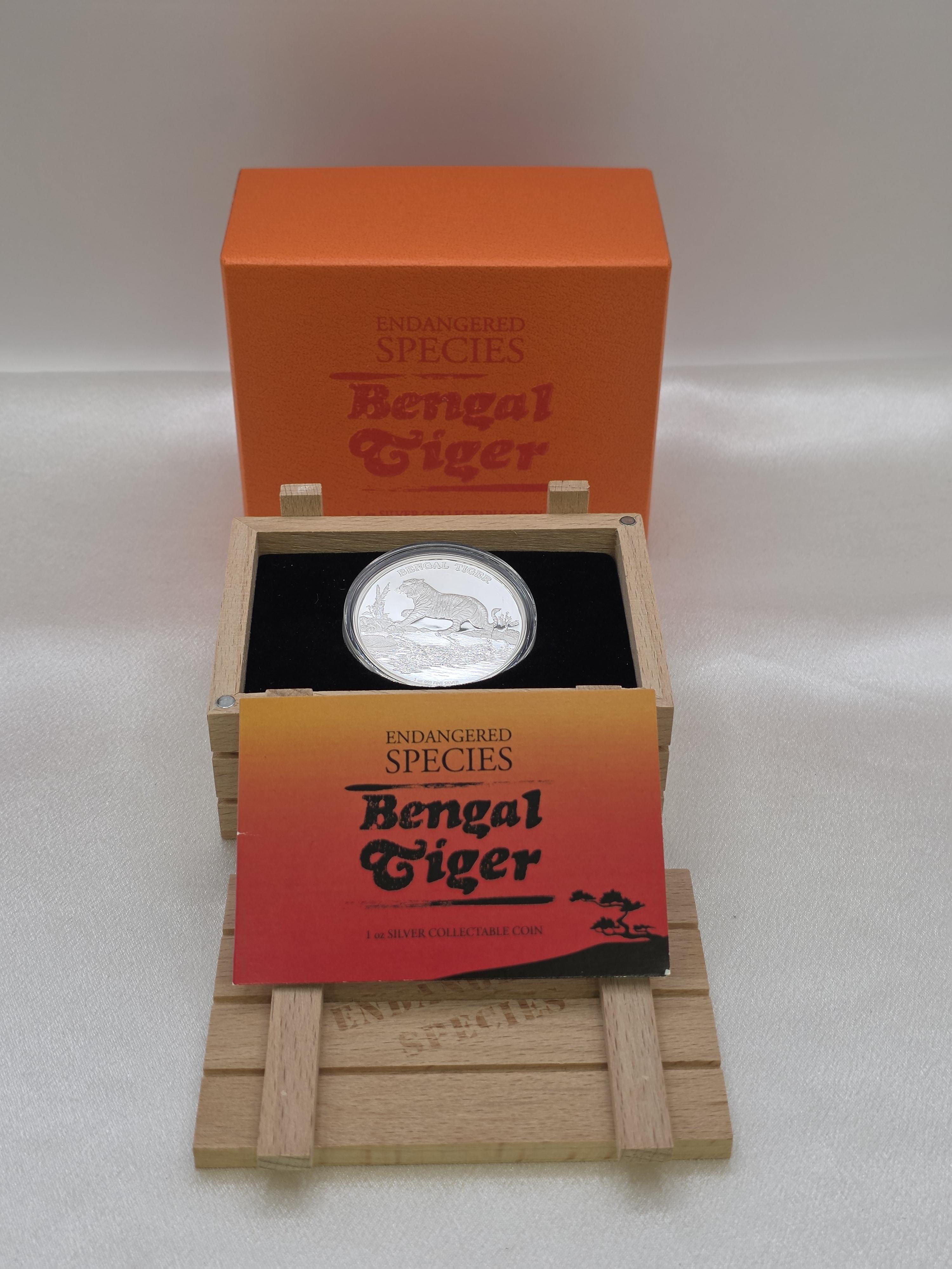 2015 Niue 1 oz Silver Proof Coin – Endangered Species – Bengal Tiger
