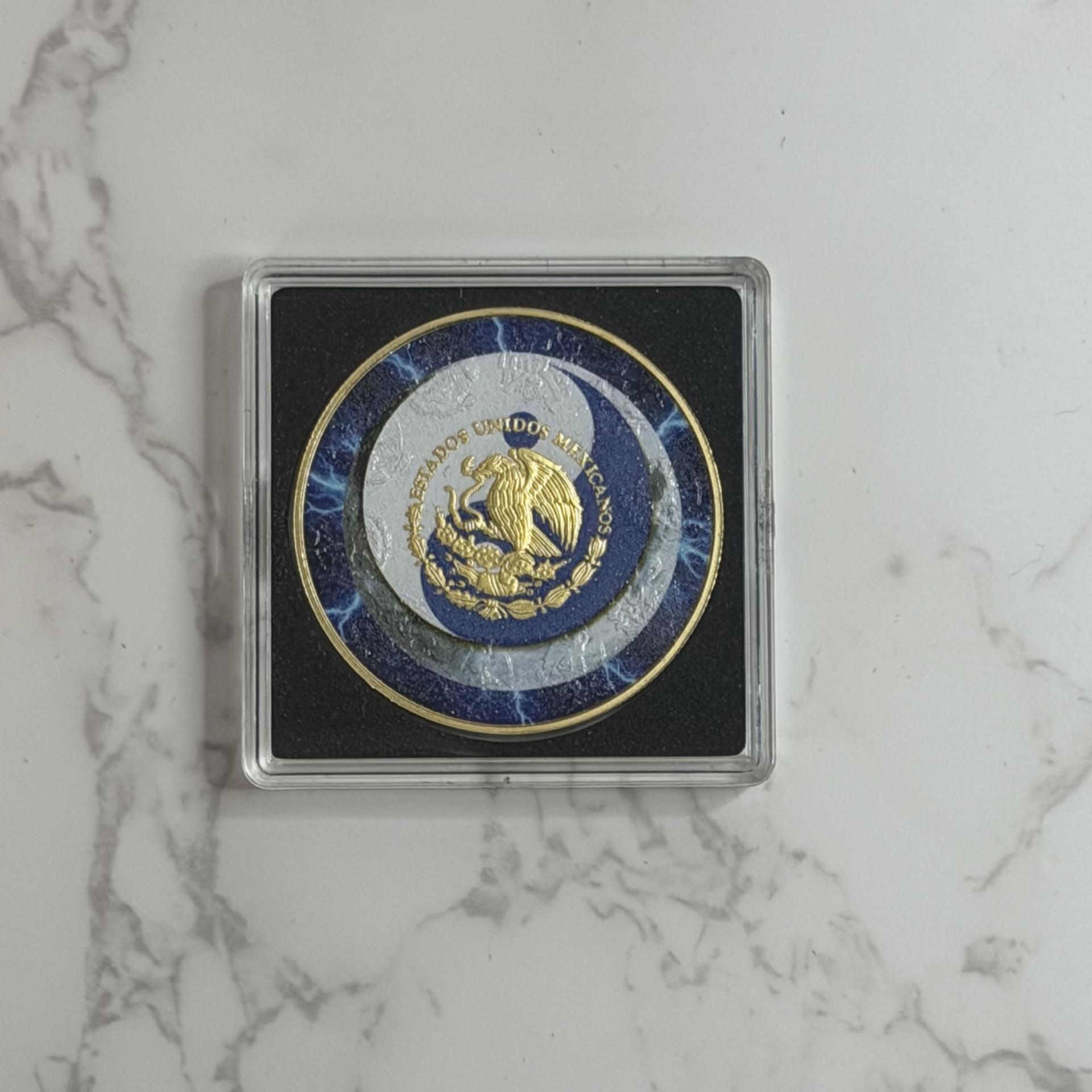 Libertad Sun & Moon Electric Blue Storm Diamond Dust Silver Gilded Coin 1 Oz 2024