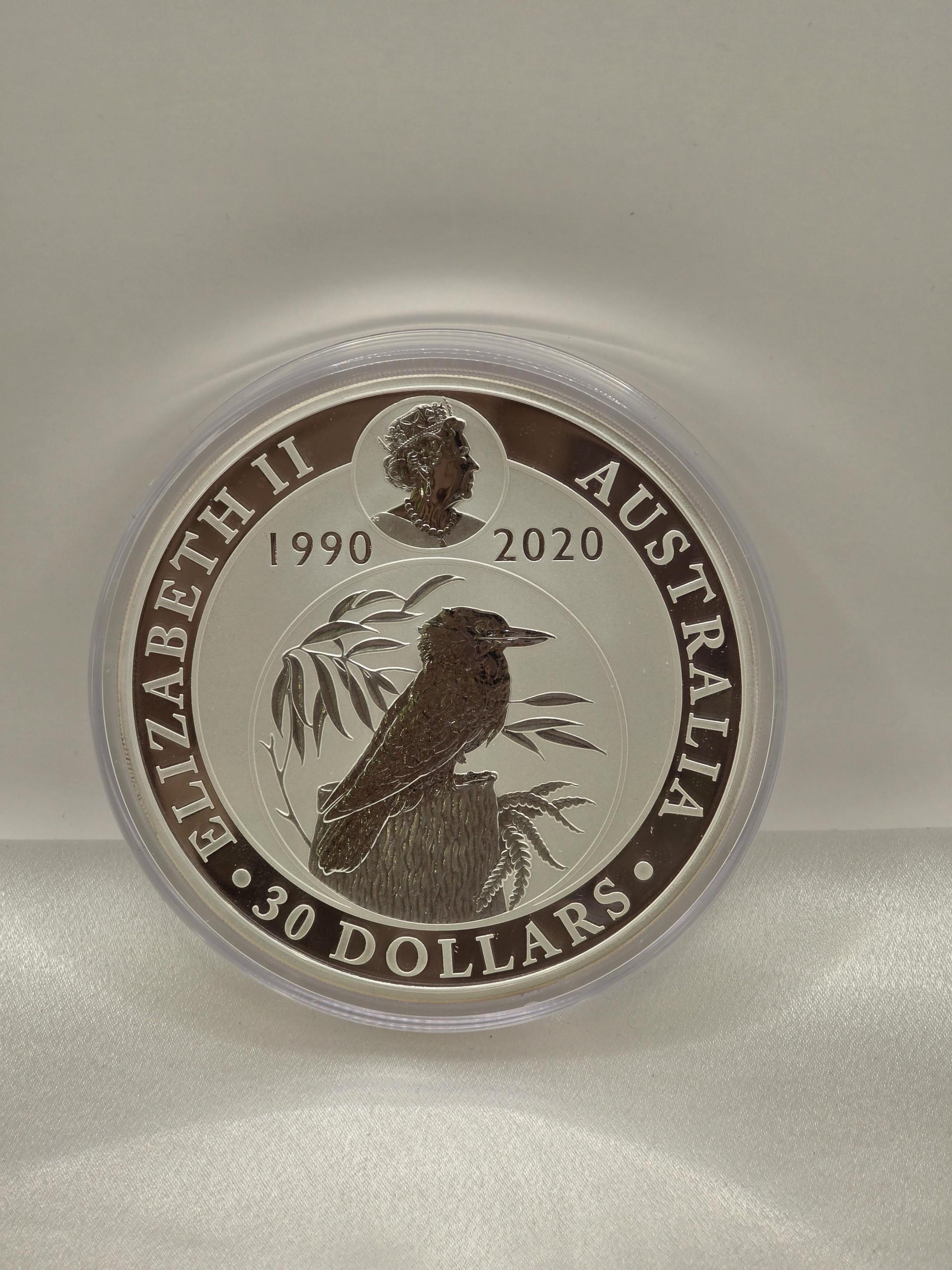 2020 Australian Kookaburra 30th Anniversary 1 Kilo Silver Coin