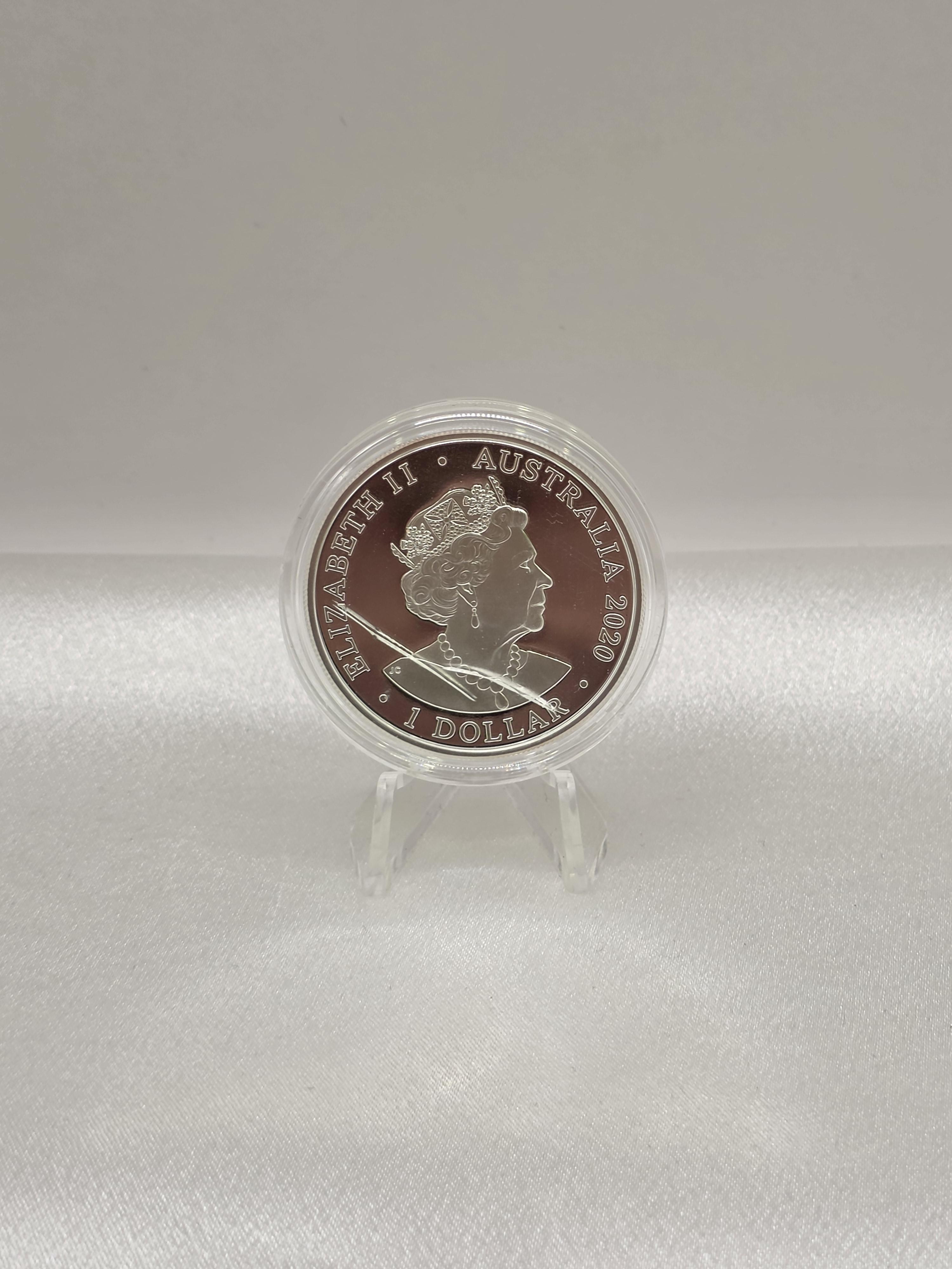 (캡슐파손) 2020 Australia 1 oz Silver $1 Spinner Dolphin BU