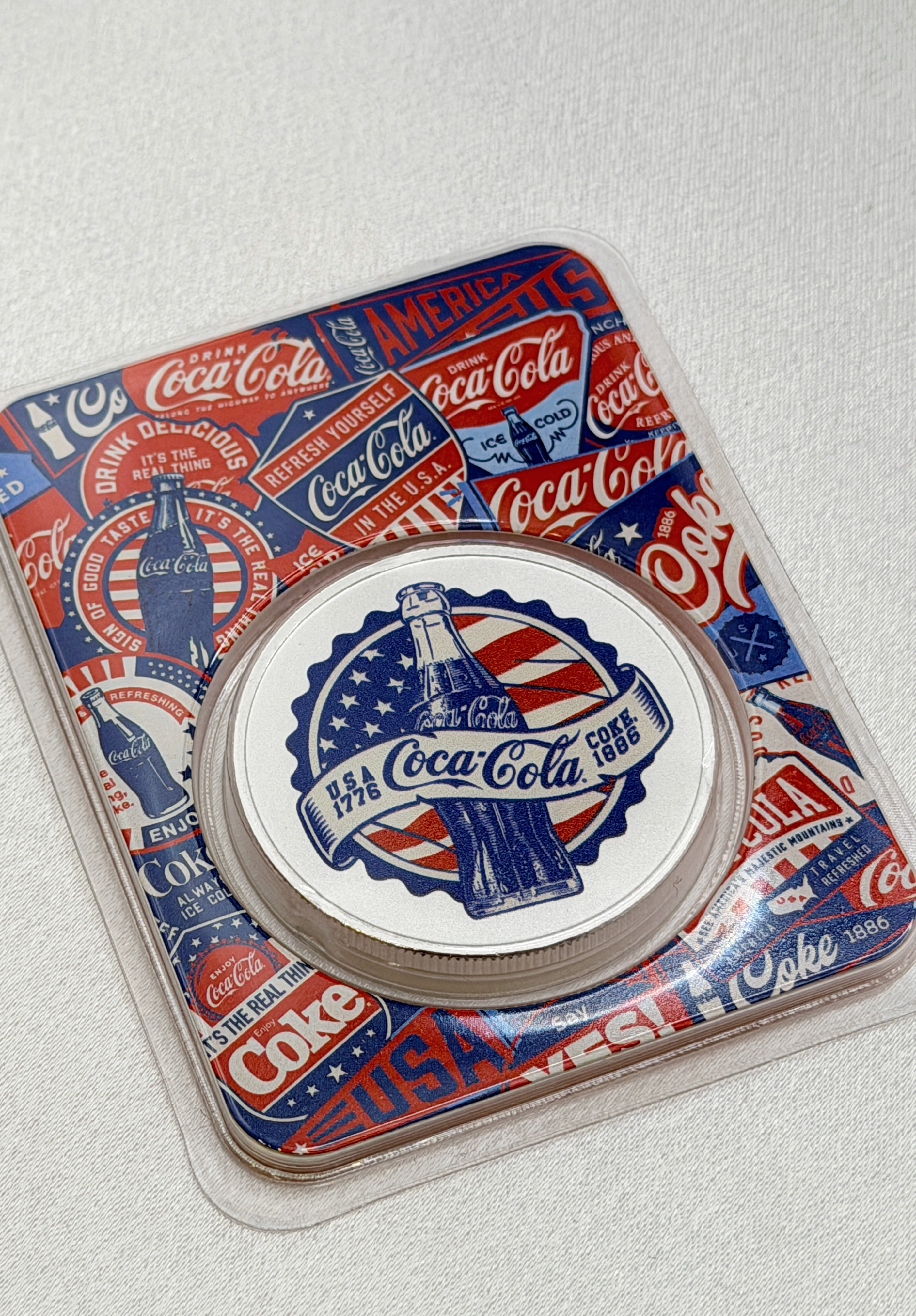 [PAMP] Coca-Cola 1 oz Silver Colorized Americana (in TEP)