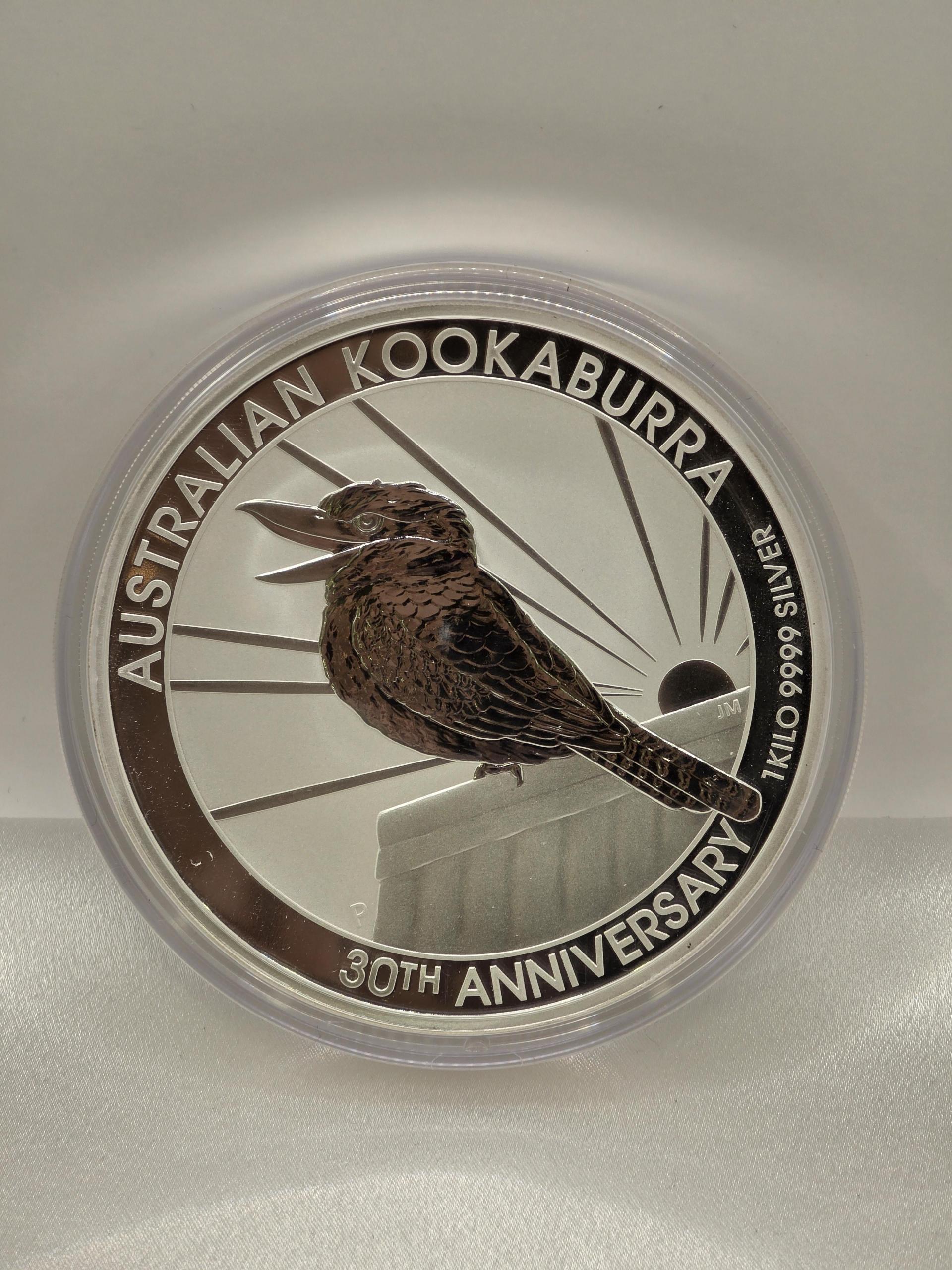 2020 Australian Kookaburra 30th Anniversary 1 Kilo Silver Coin