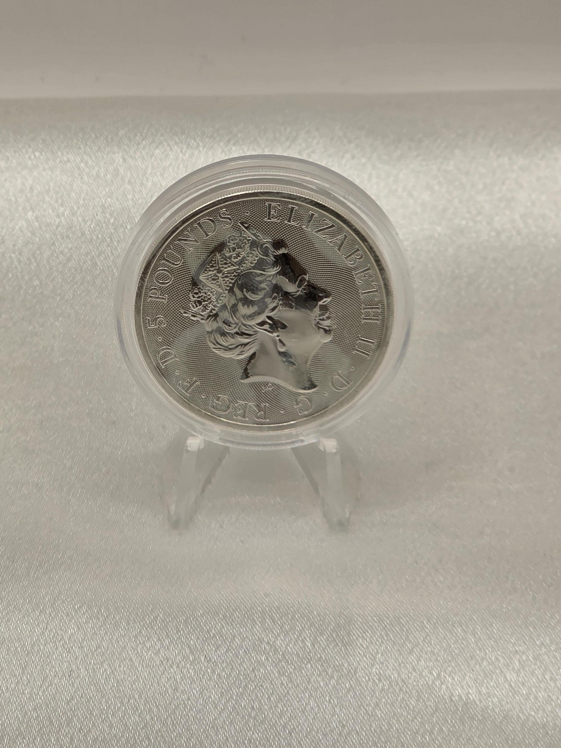 2019 Queen's Beasts Yale of Beaufort 2 oz Silver BU