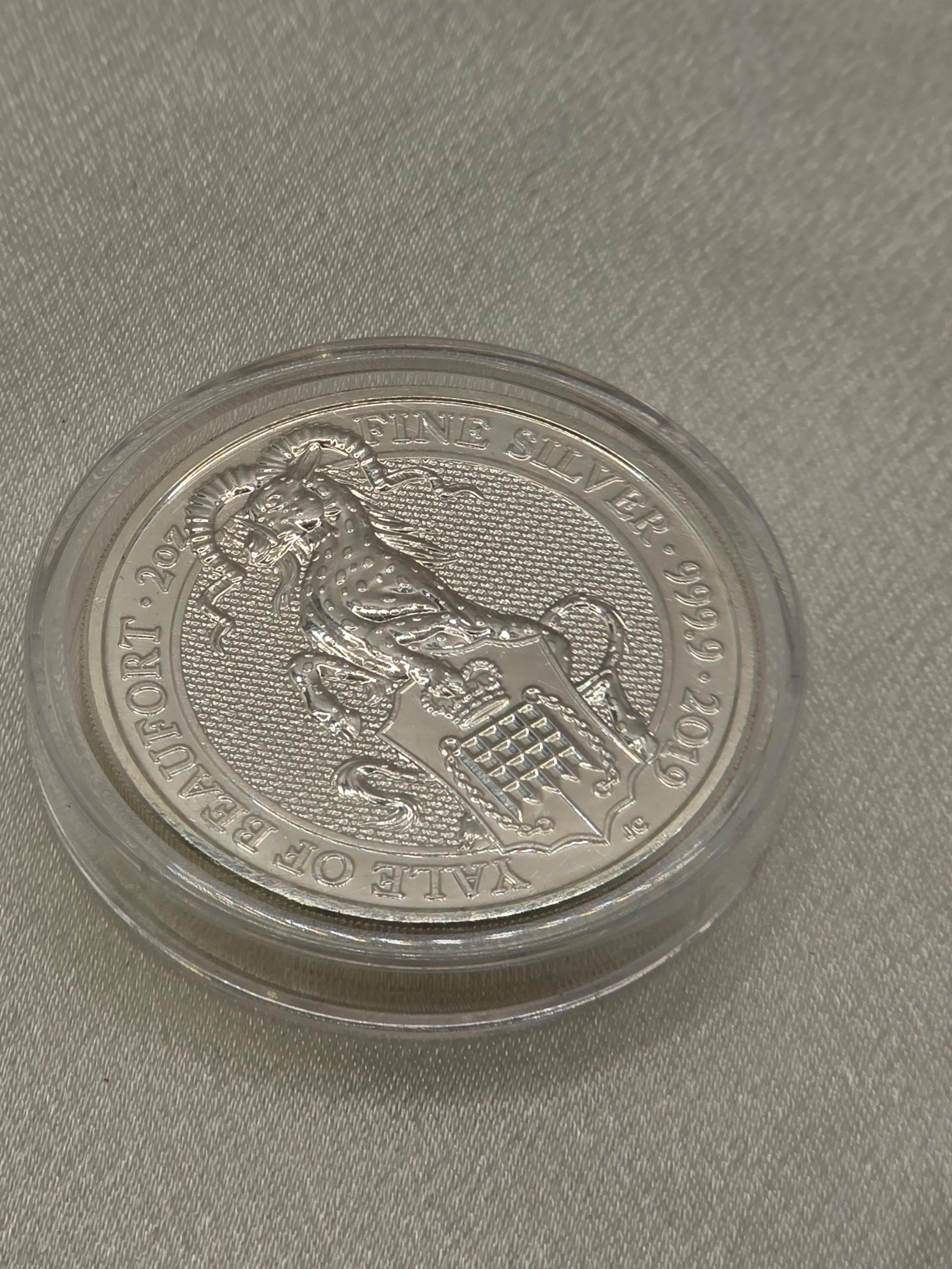 2019 Queen's Beasts Yale of Beaufort 2 oz Silver BU