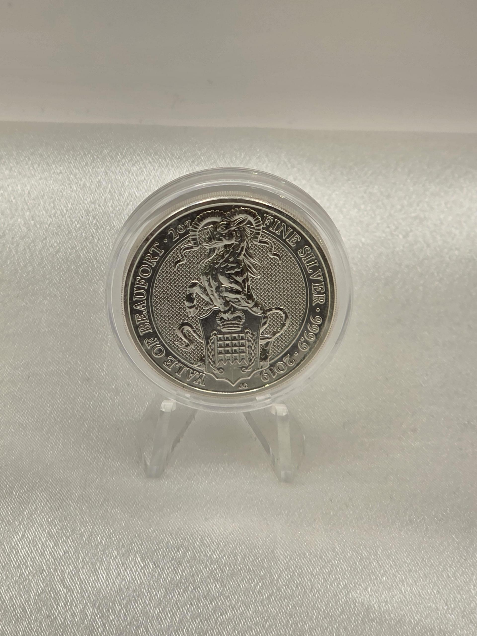 2019 Queen's Beasts Yale of Beaufort 2 oz Silver BU