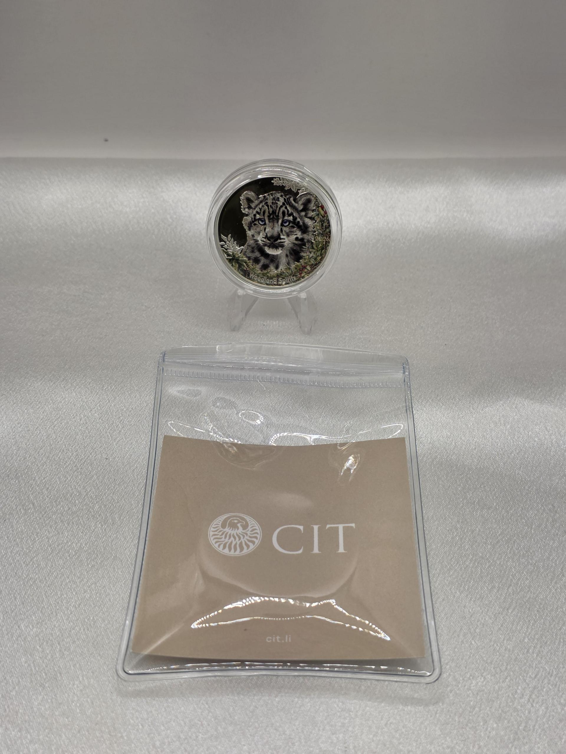 CIT Snow Leopard 1oz Colour Proof silver