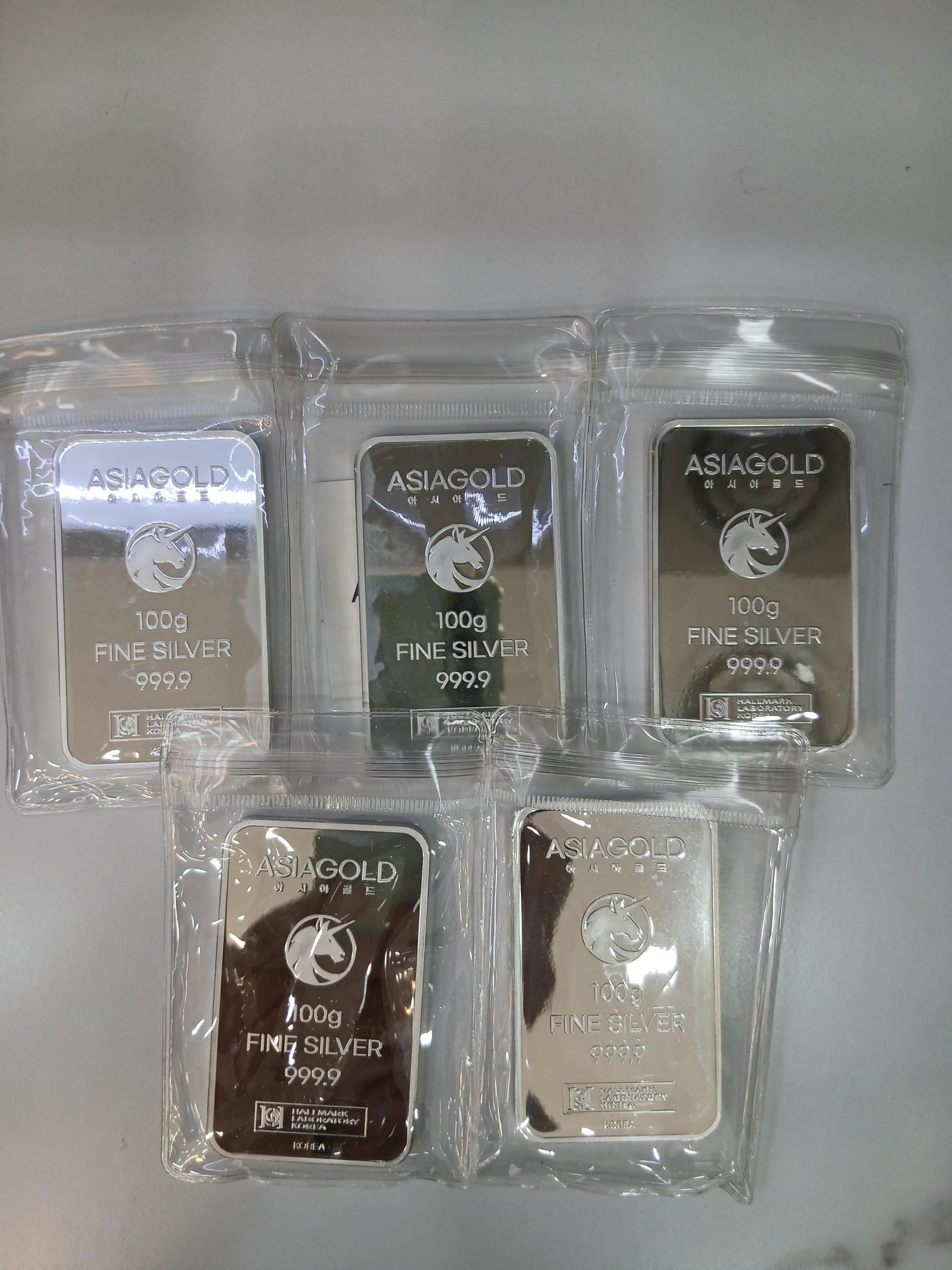 아시아골드 투자용 실버바 100g *5EA[SET]