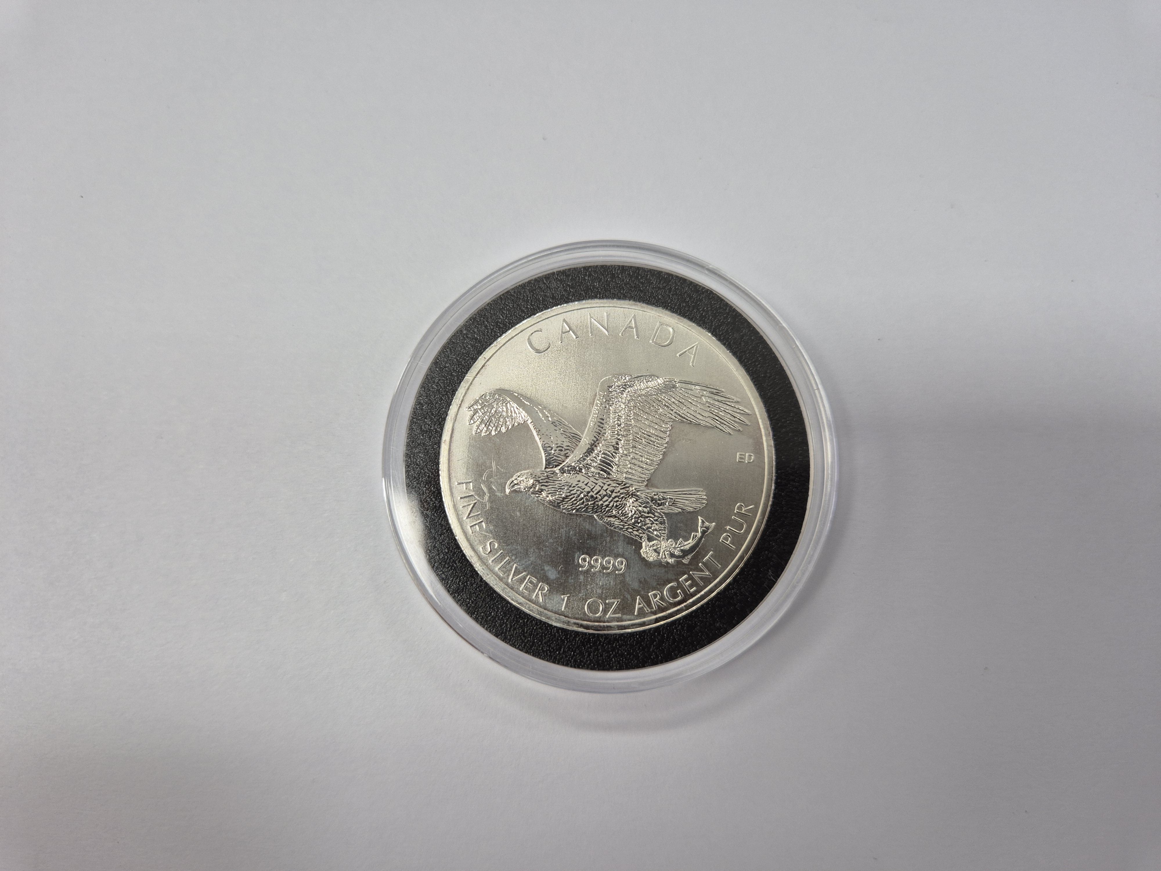 2014 Royal Canadian Mint Birds of Prey Series: Bald Eagle 1 oz Silver Bullion Coin
