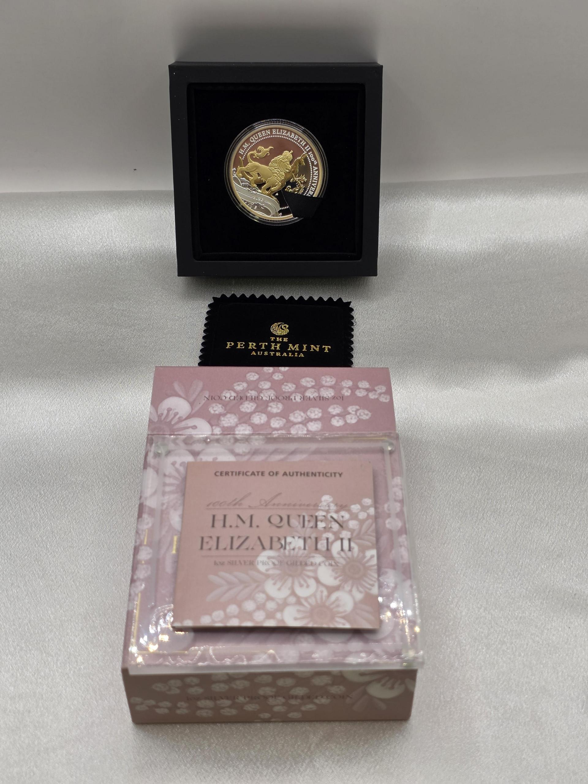 2026 H.M. Queen Elizabeth II 100th Anniversary 1oz Silver Proof Gilded $1 Coin